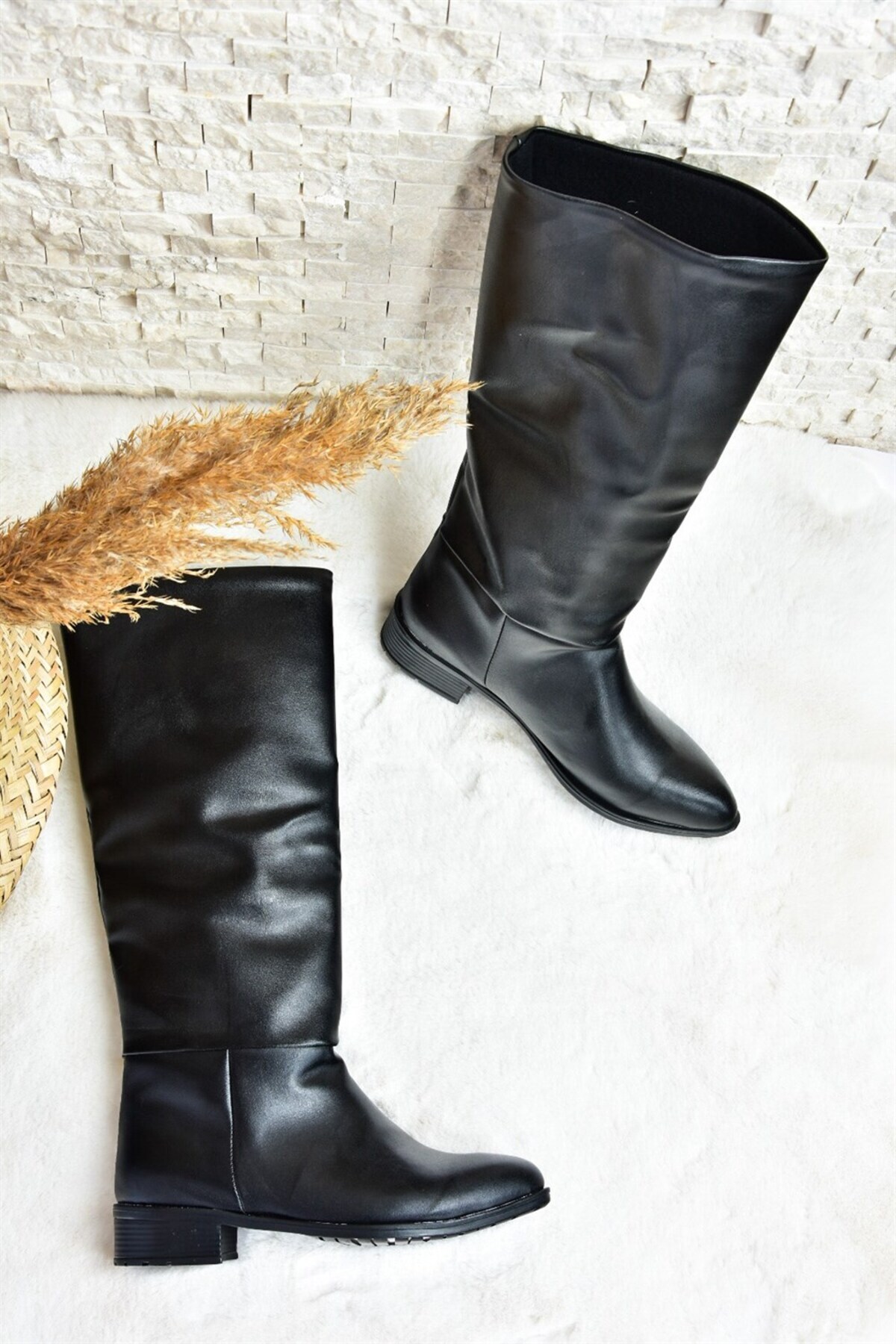 Fox Shoes Siyah Düz Taban Günlük Kadın Çizme L726600909 görsel 4