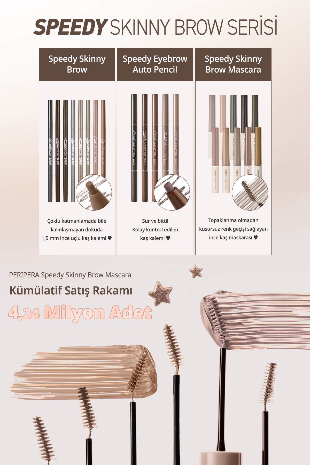 ریمل ابروی Speedy Skinny Brow Mascara 08 Mocha Ash - ریمل ابروی رنگ کننده و تثبیت کننده — قهوه‌ای 6554 — تصویر 9 از 9