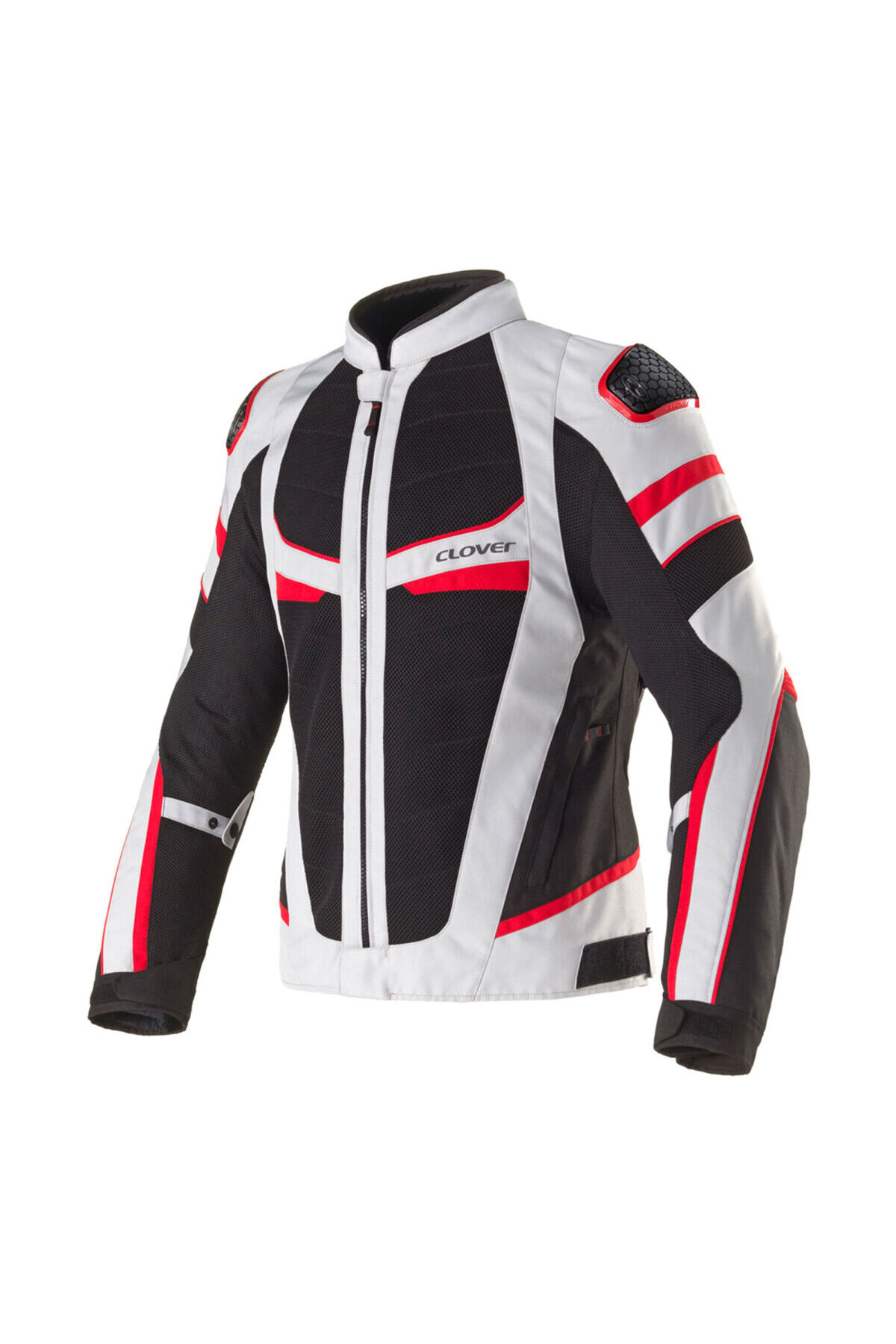 Clover Rainjet-3 WP Korumalı Motosiklet Montu Gri Siyah Kırmızı