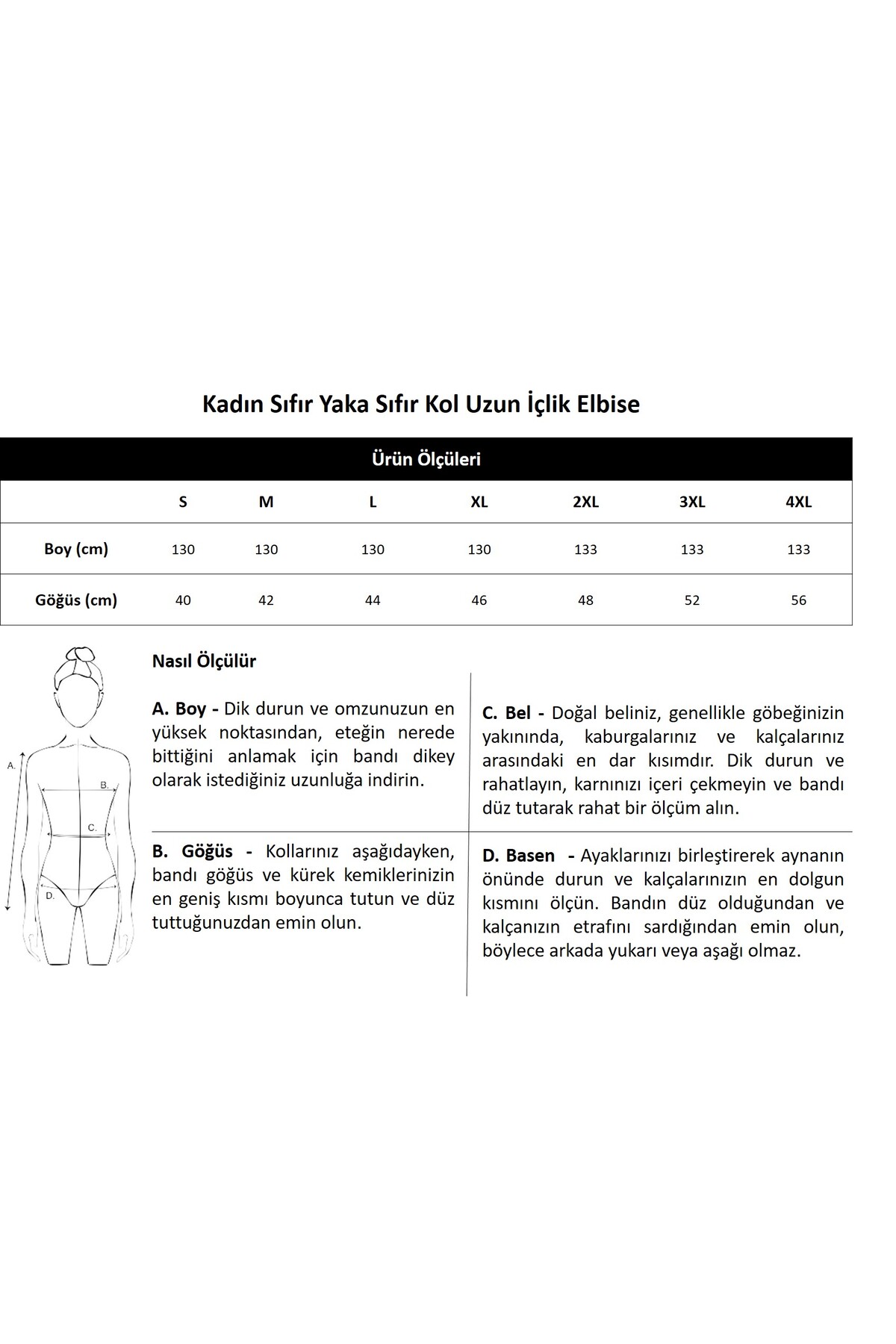 Newteam Bambu Kadın Sıfır Yaka Sıfır Kol Uzun Içlik Elbise - Çok Yumuşak Rahat Kombinezon görsel 8