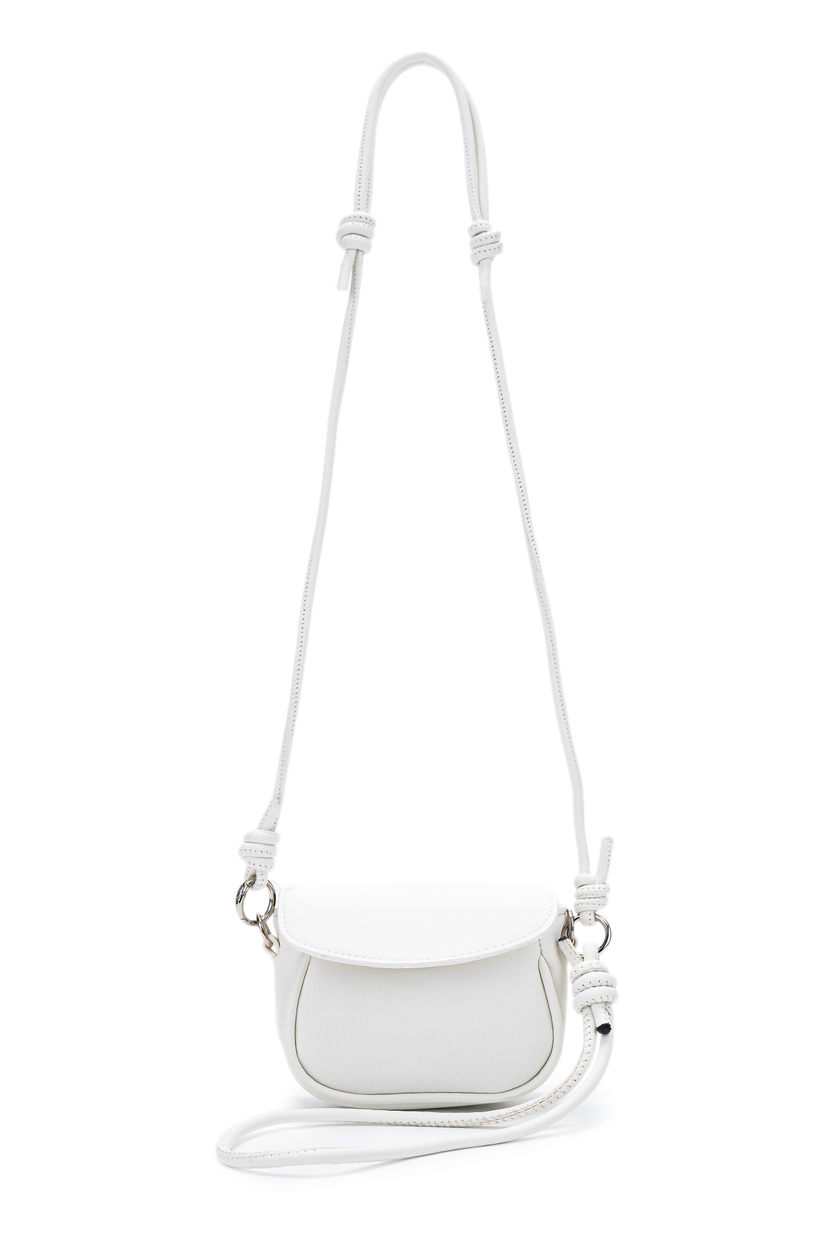 Women Crossbody Bag With Adjustable Knot Detail Strap Juno White