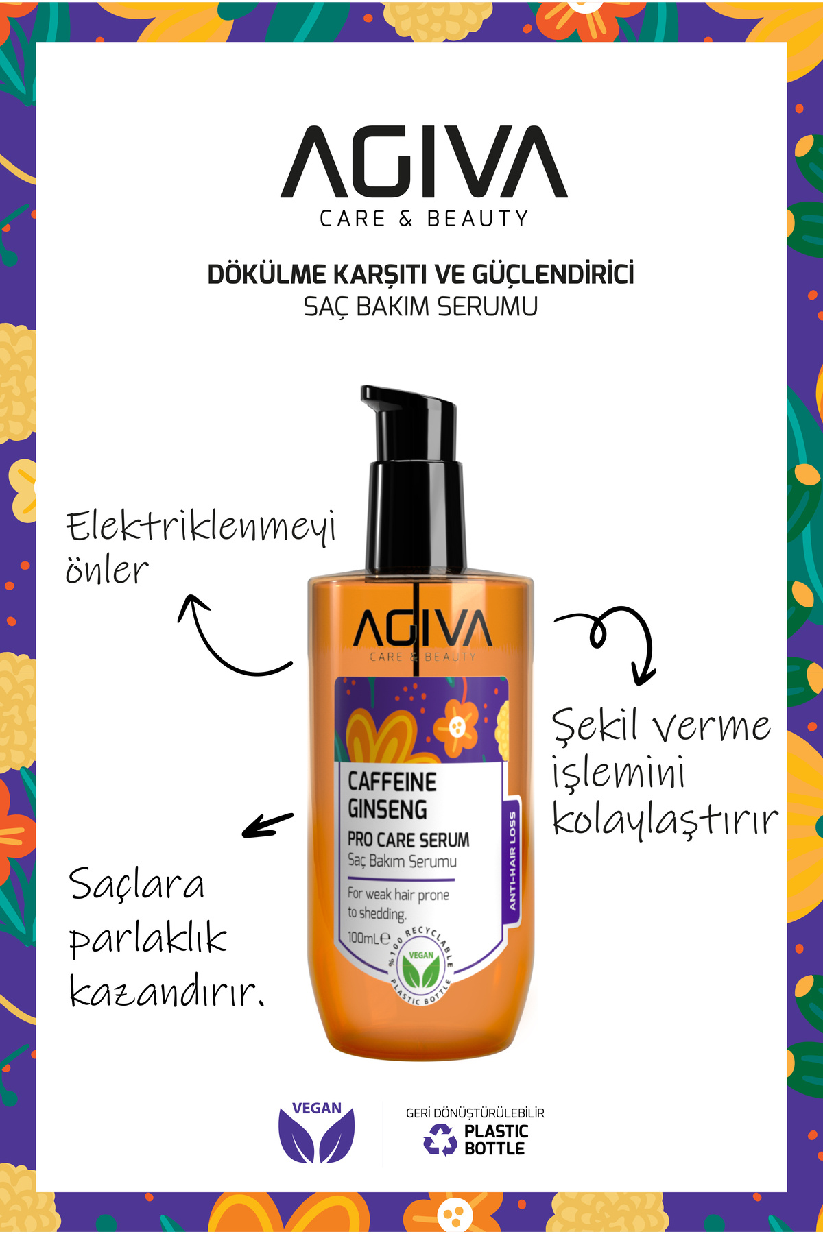 Caffeine Ginseng Pro Care Dökülmeye Meyilli Cansız Saçlar İçin Saç Bakım Serumu 100 ml — 20053.5 — تصویر 3 از 6