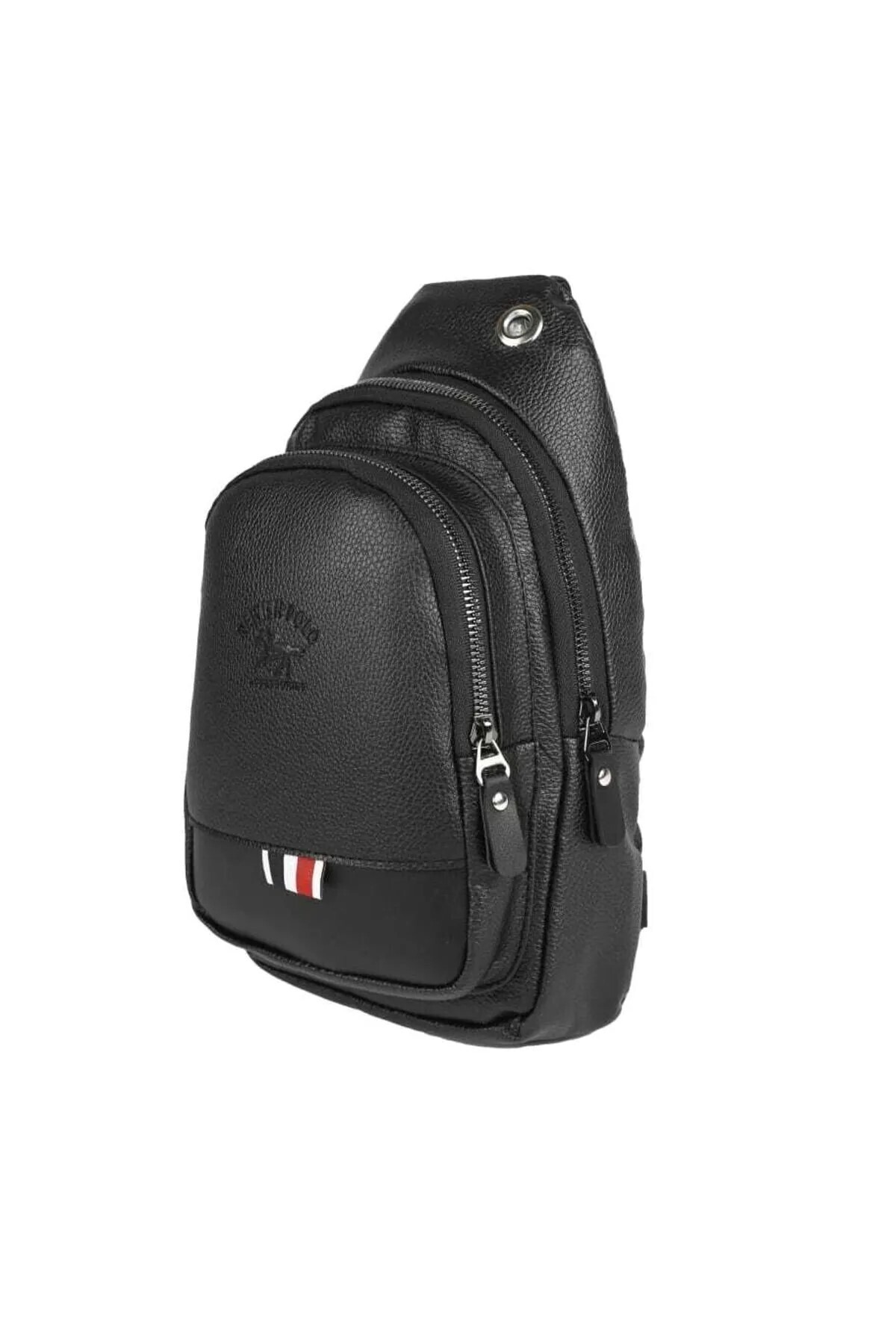 NEWISH POLO ACCESSORIES Vegan Deri Siyah Kulaklık Bel Ve Çapraz Omuz Çantası Otomatik Mekanizmalı Akıllı Kredi Kartlık görsel 2