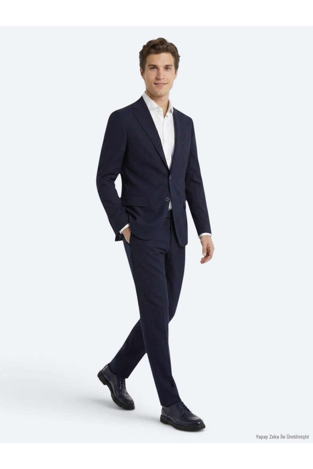 Kip Lacivert Düz Modern Fit Takım Elbise görsel 4