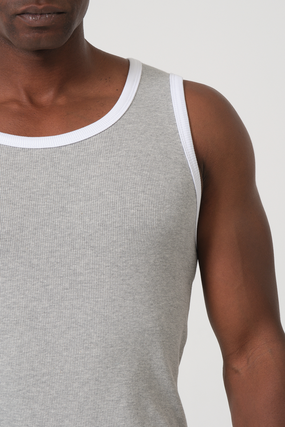 gamaro Erkek Halter Yaka penye kaşkorse fitted kalıp sporcu Likralı Atlet görsel 7