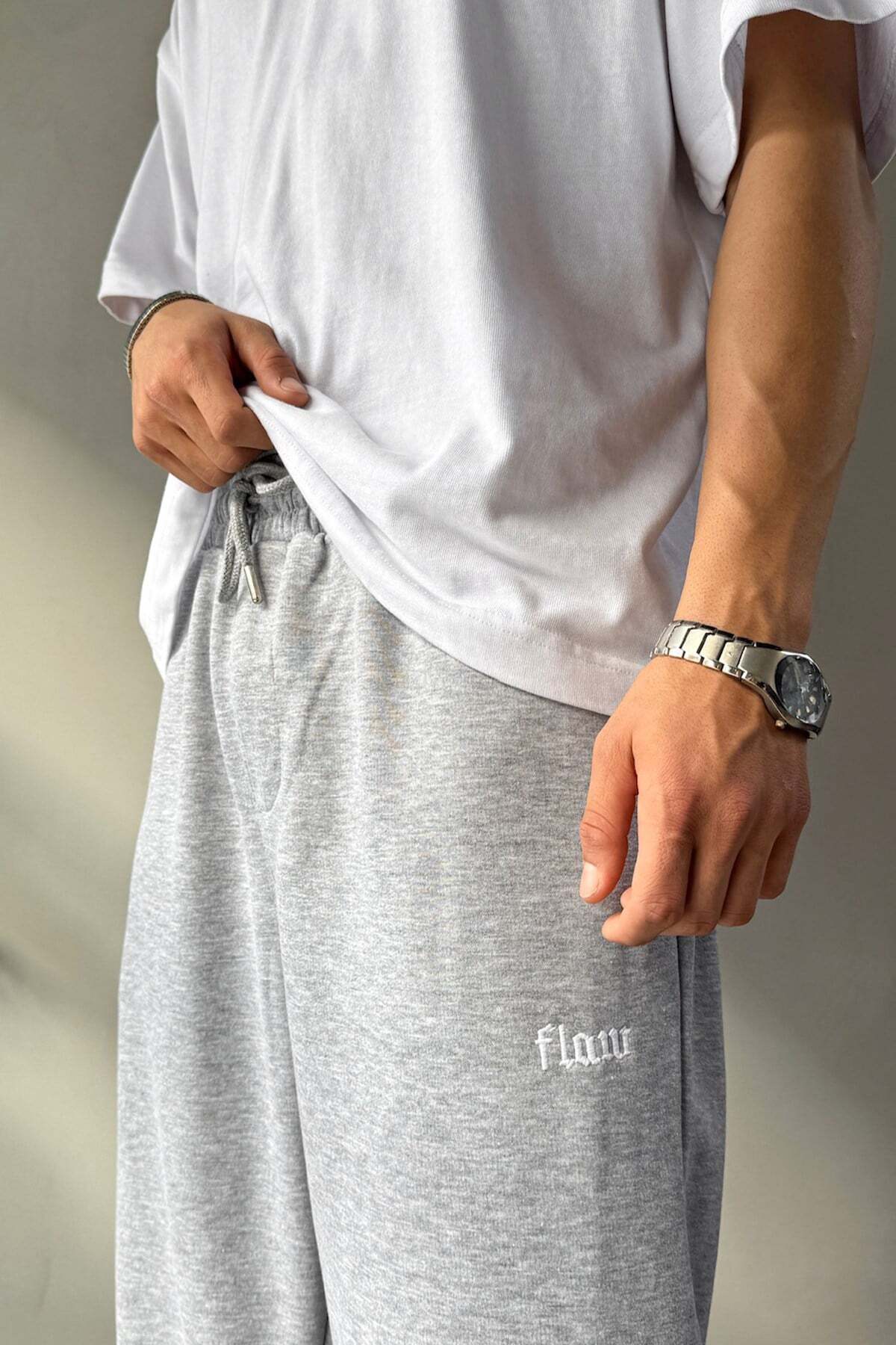 Flaw Wear Flaw Atelier Baggy Eşofman Altı Gri Melanj görsel 6