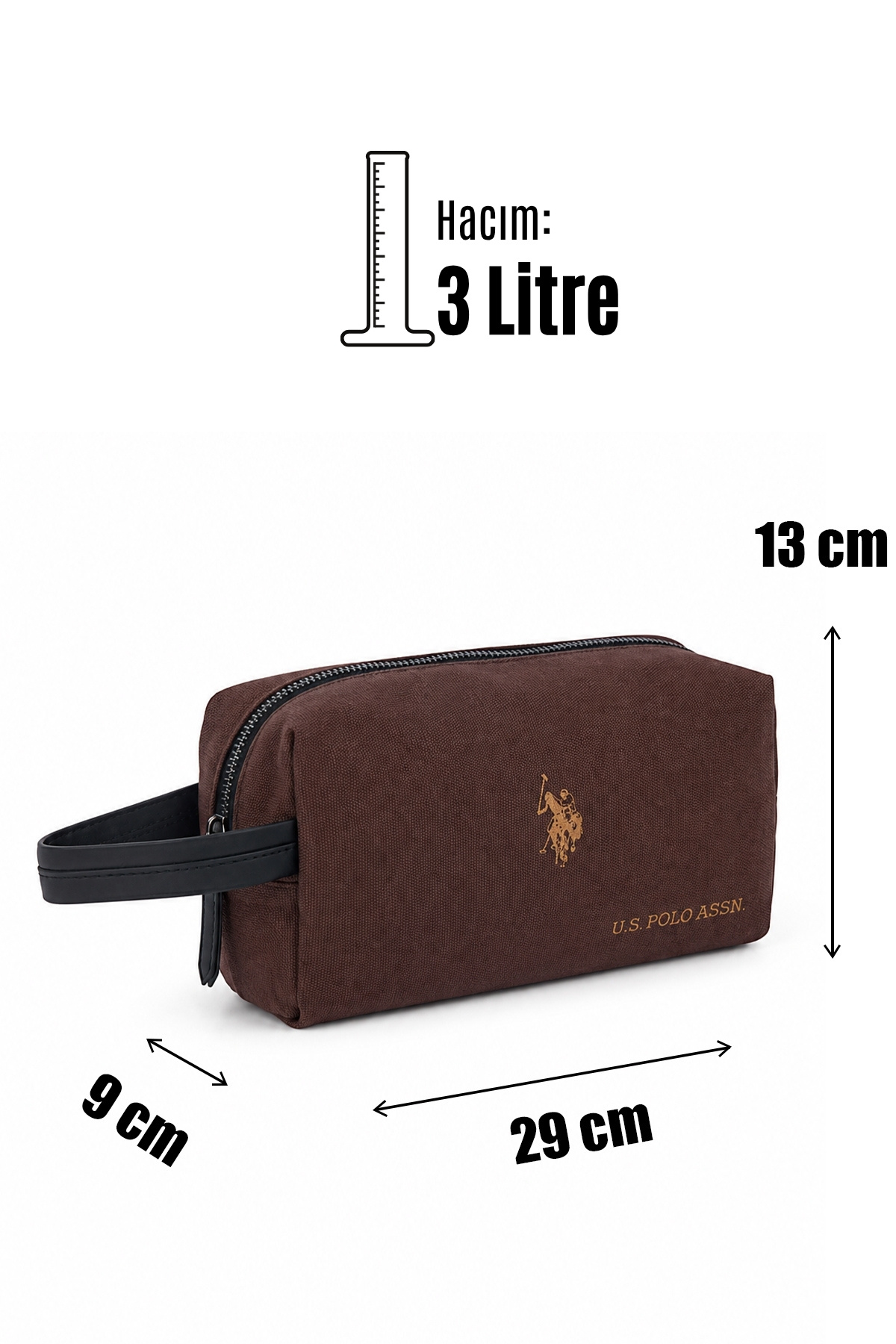 U.S. Polo Assn. 25060-25003-25004 El Portföy El Çantası Clutch Çanta KAHVERENGİ görsel 7
