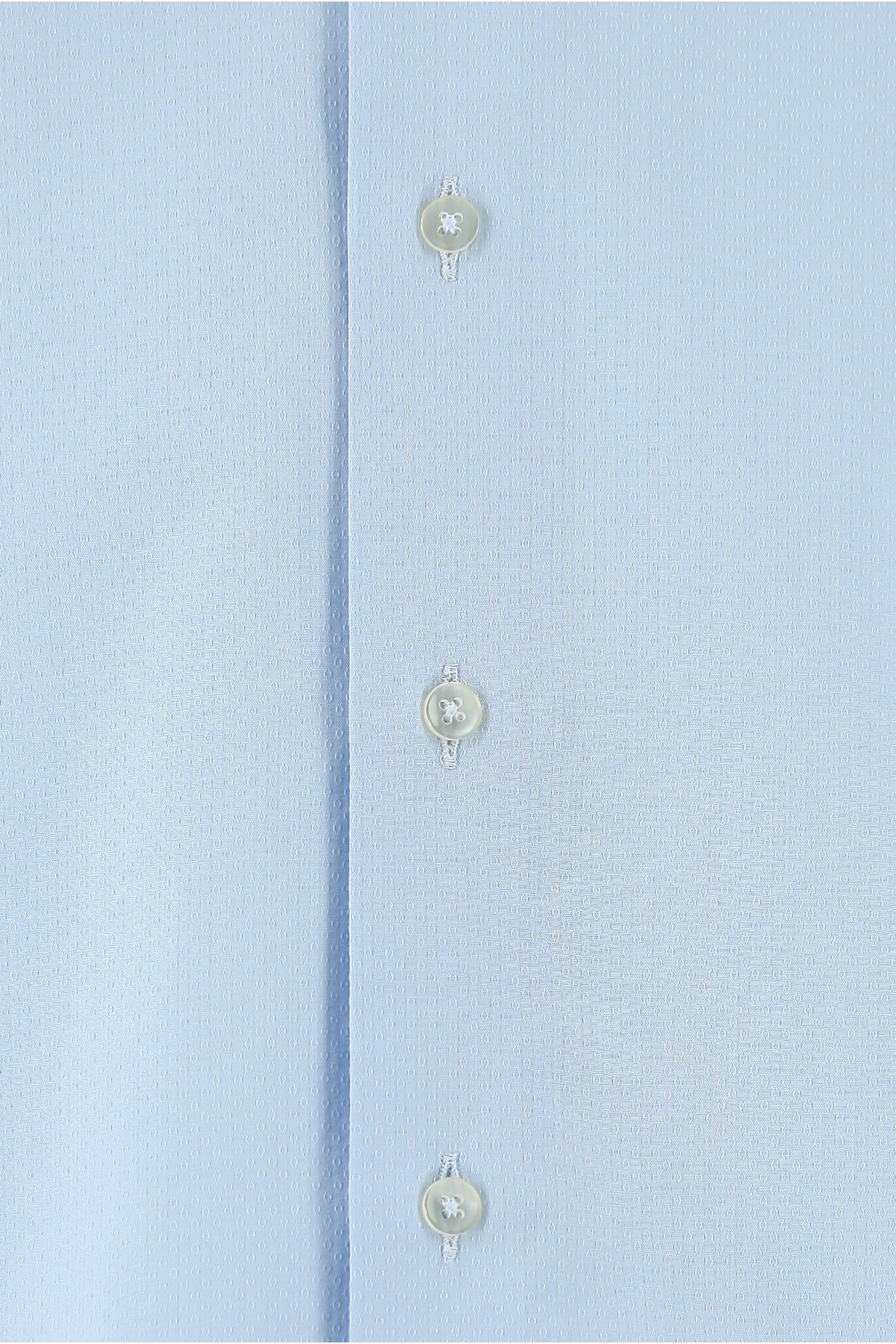 Uzun Kol Slim Fit Dar Kesim Desenli Klasik Pamuk Gömlek — آبی 471189 — تصویر 3 از 3