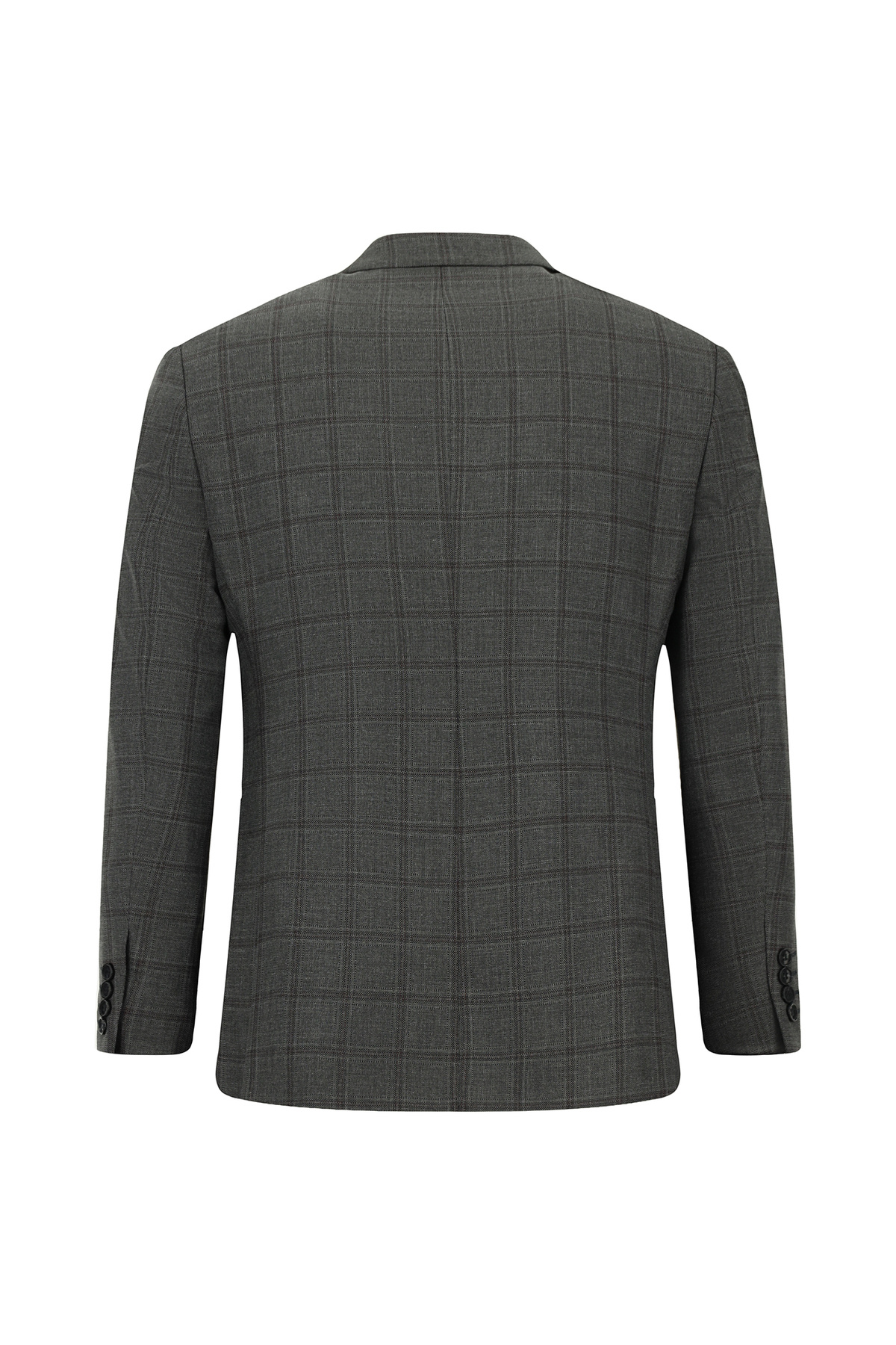 کت و شلوار چهارخانه باریک 7 Drop Slim Fit — خاکستری KSSZ1X70KR004 — تصویر 3 از 5