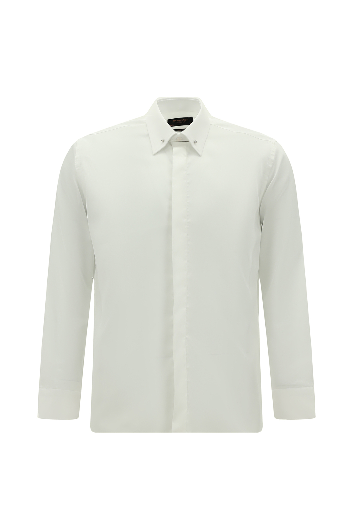 Abdullah Kiğılı Uzun Kol Slim Fit Dar Kesim Klasik Non Iron Saten Pamuk Gömlek