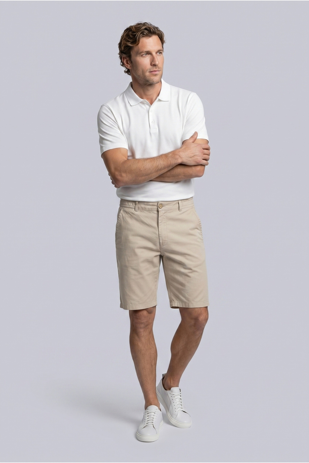 Kiğılı Regular Fit Standart Kesim Çizgili Beli Lastikli Cepli Bermuda Şort görsel 2