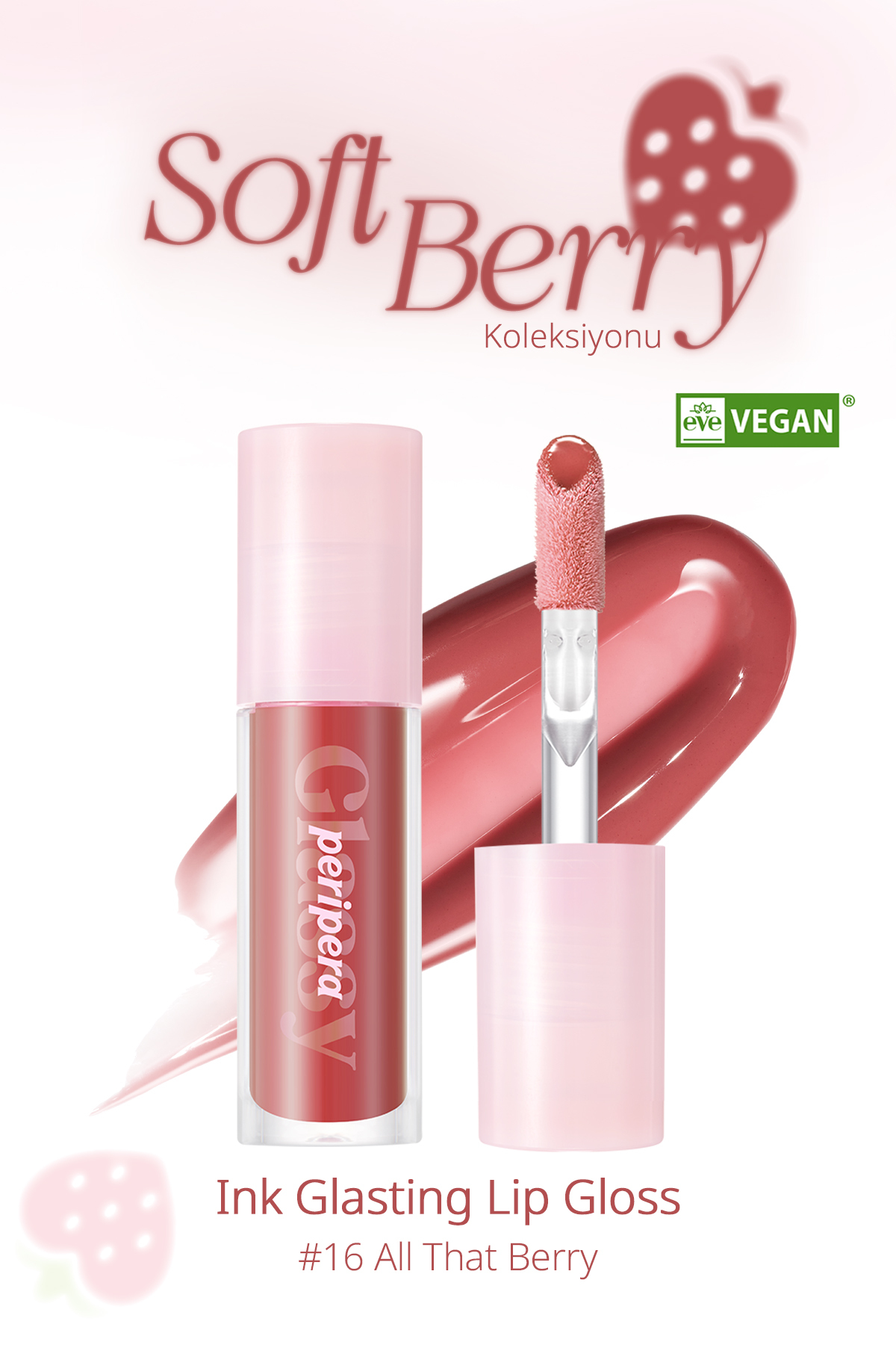 PERIPERA Dudaklara Dolgun ve Işıltılı Görünüm Sunan Gloss Ink Glasting Lip Gloss (16 All That Berry) — زرشکی 5568