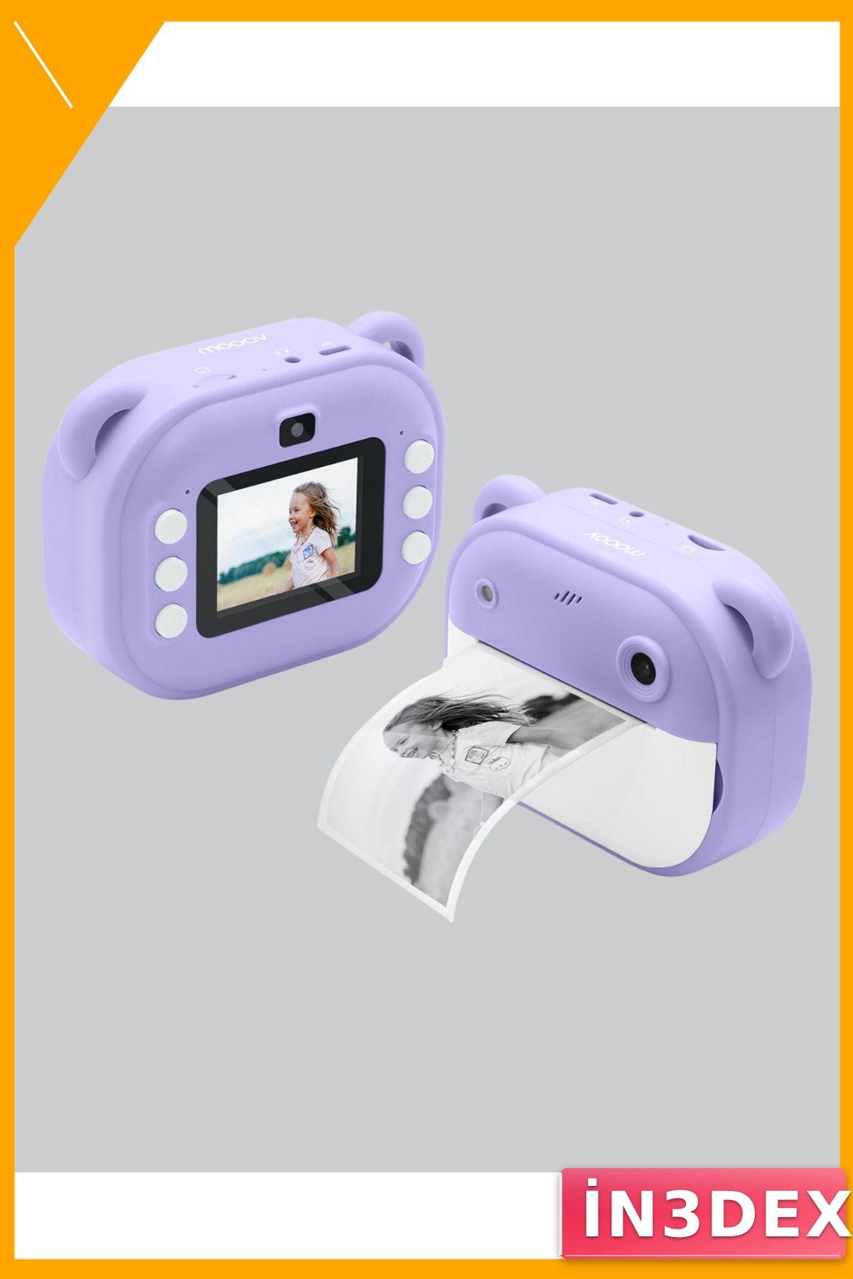 İN3DEX Termal Baskılı Çocuk Kamerası Anında Fotoğraf Çıktısı