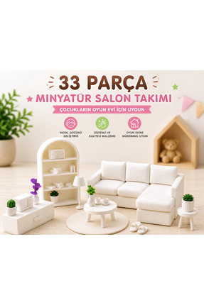 senayartstudio 33 Parça Minyatür Salon Takımı | Modern Dekoratif Maket Ev Set...