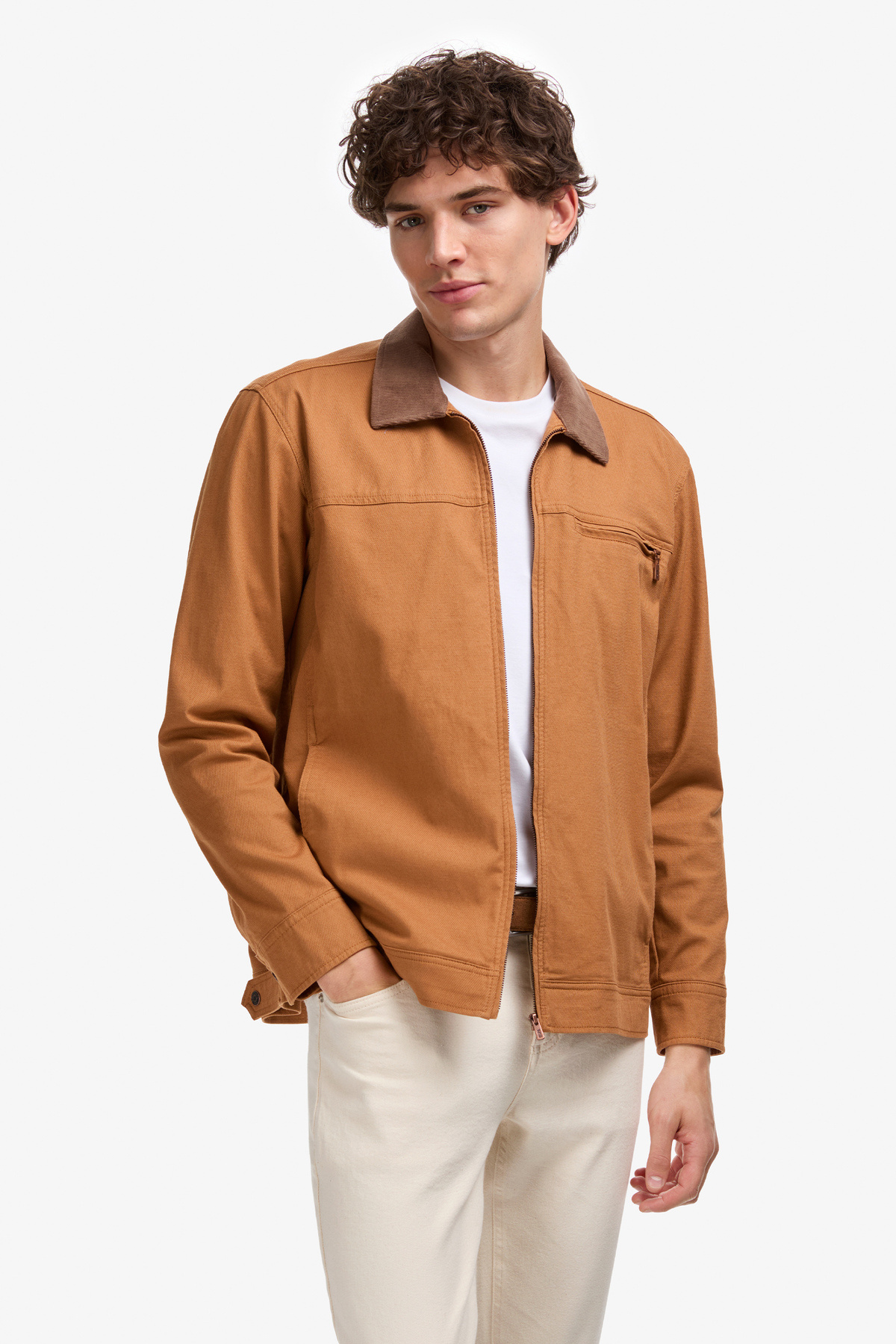 Erkek Camel Gömlek 50308359-VR233 — قهوه‌ای — تصویر 3 از 7