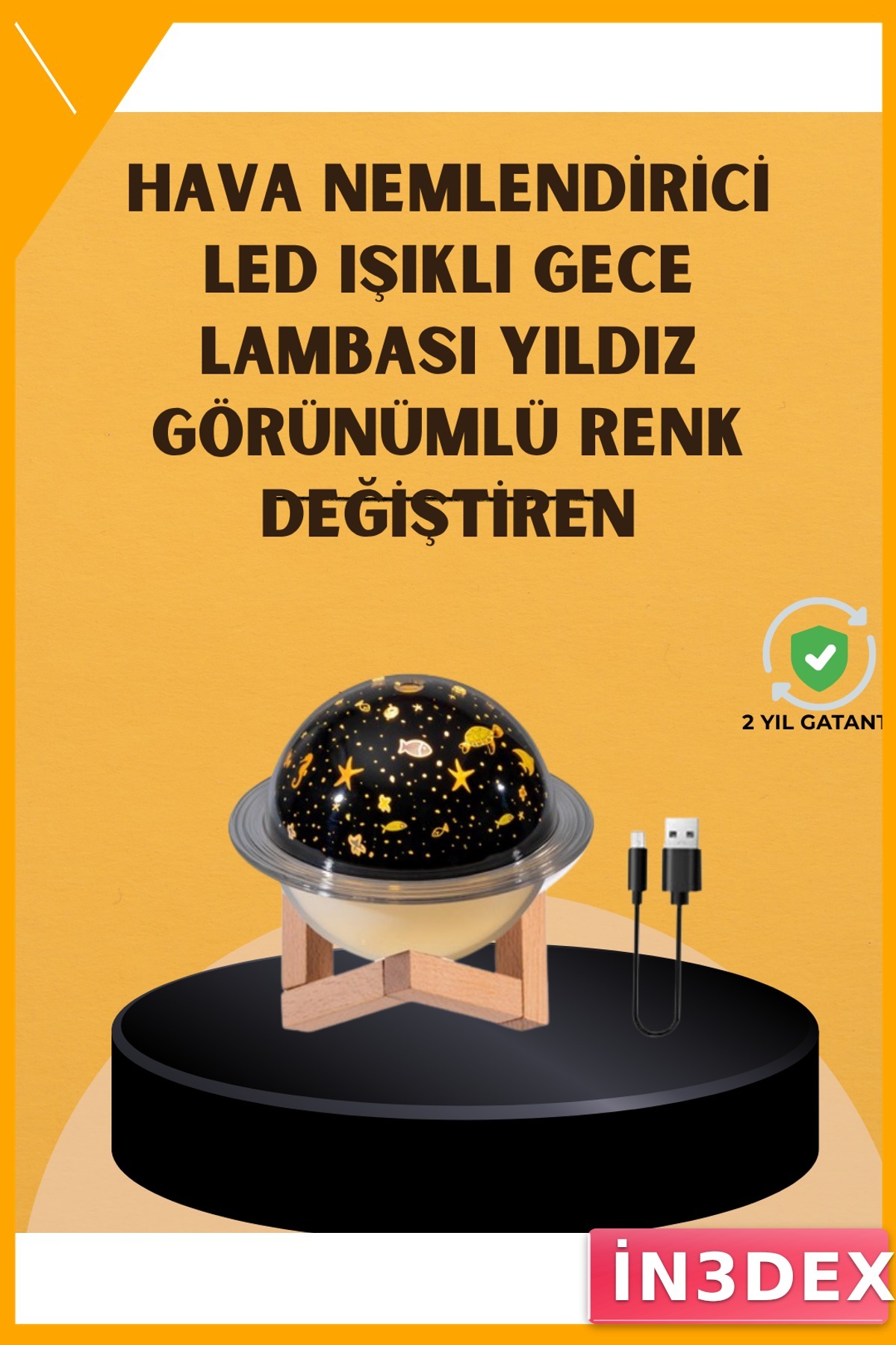 Mini Masaüstü Nemlendirici Aromaterapi Projektör Işıklı USB Sessiz