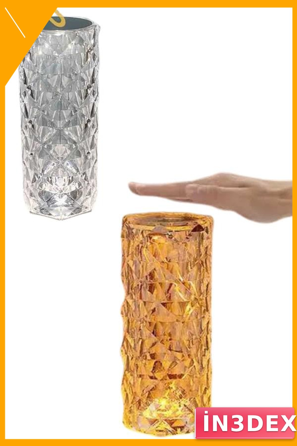 Sensörlü Şarjlı Kristal Gece Lambası Masa Lambası