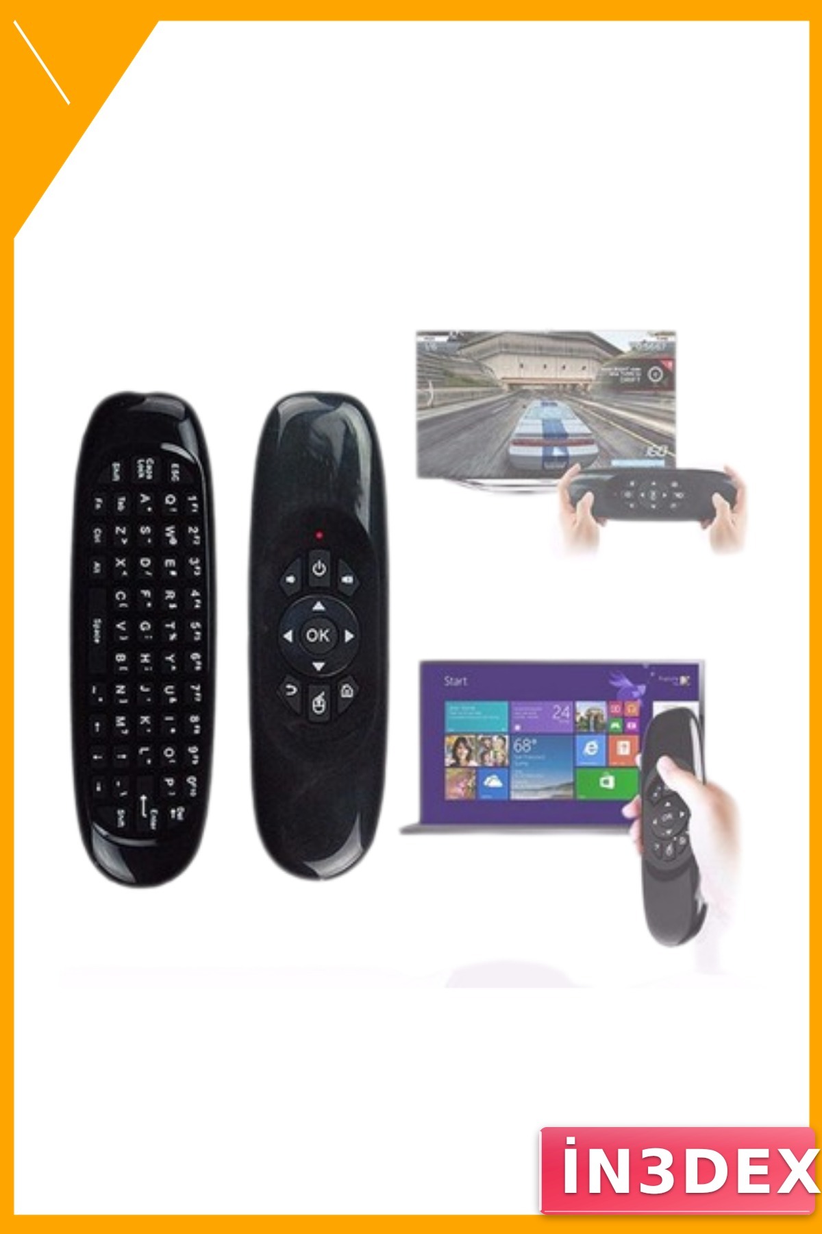 Kablosuz Hava Mouse Klavye Uzaktan Kumanda 2.4G Jiroskop