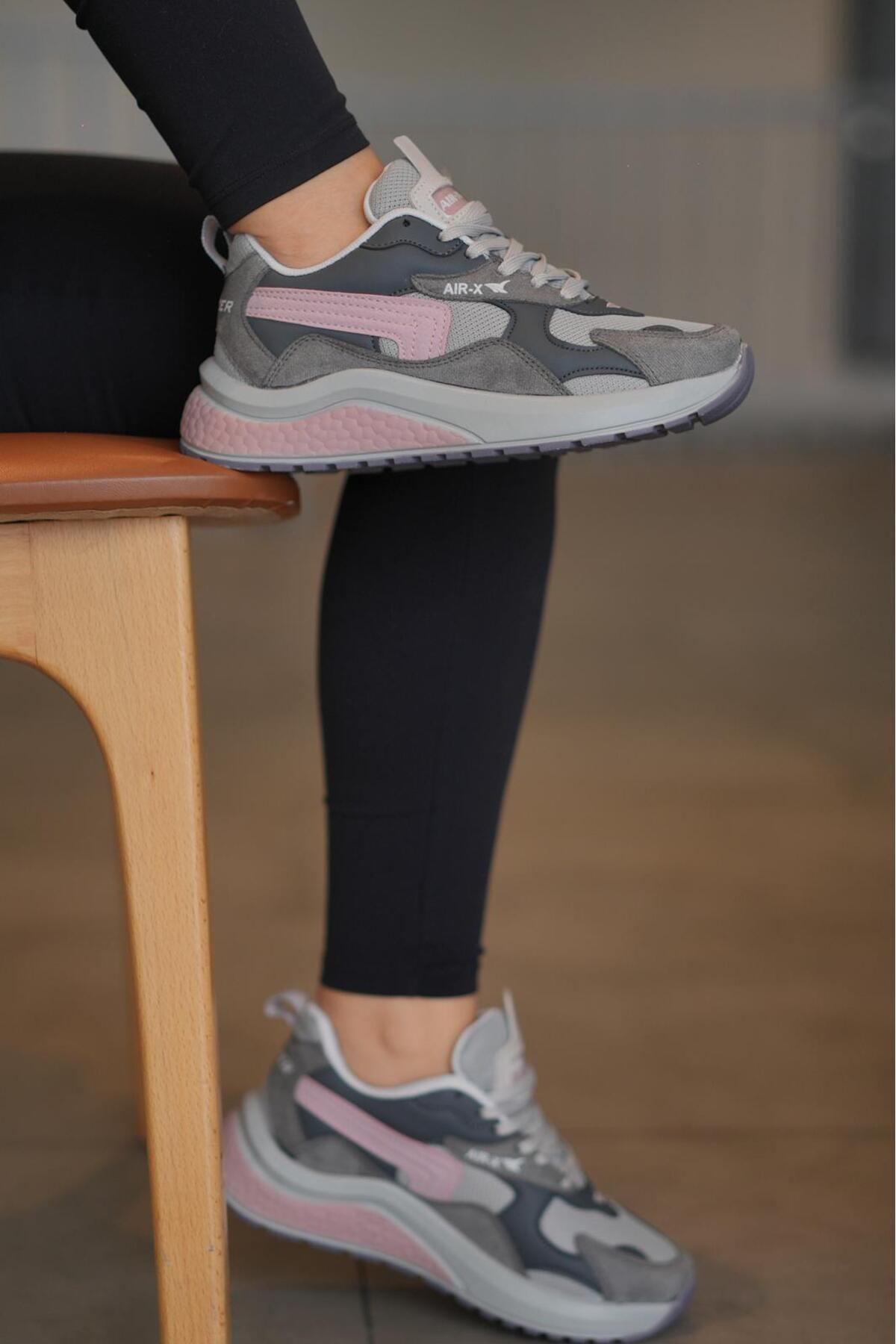 SOLAZER Pantofi sport casual pentru femei, cu talpă ortopedică, pudră afumată...
