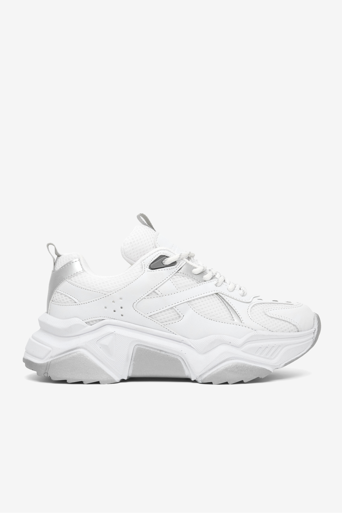 Tonny Black Kadın Beyaz Rahat Kalıp Poli Taban Bağcıklı Sneaker görsel 4
