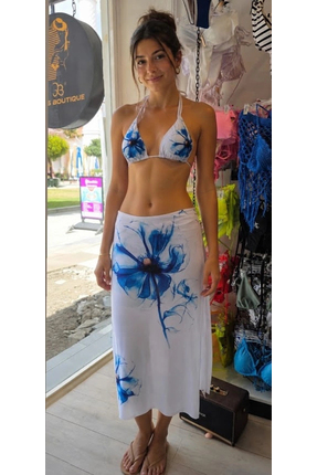 Ales Butik Alesbutik Çiçek desenli 3 lü Bikini Takım