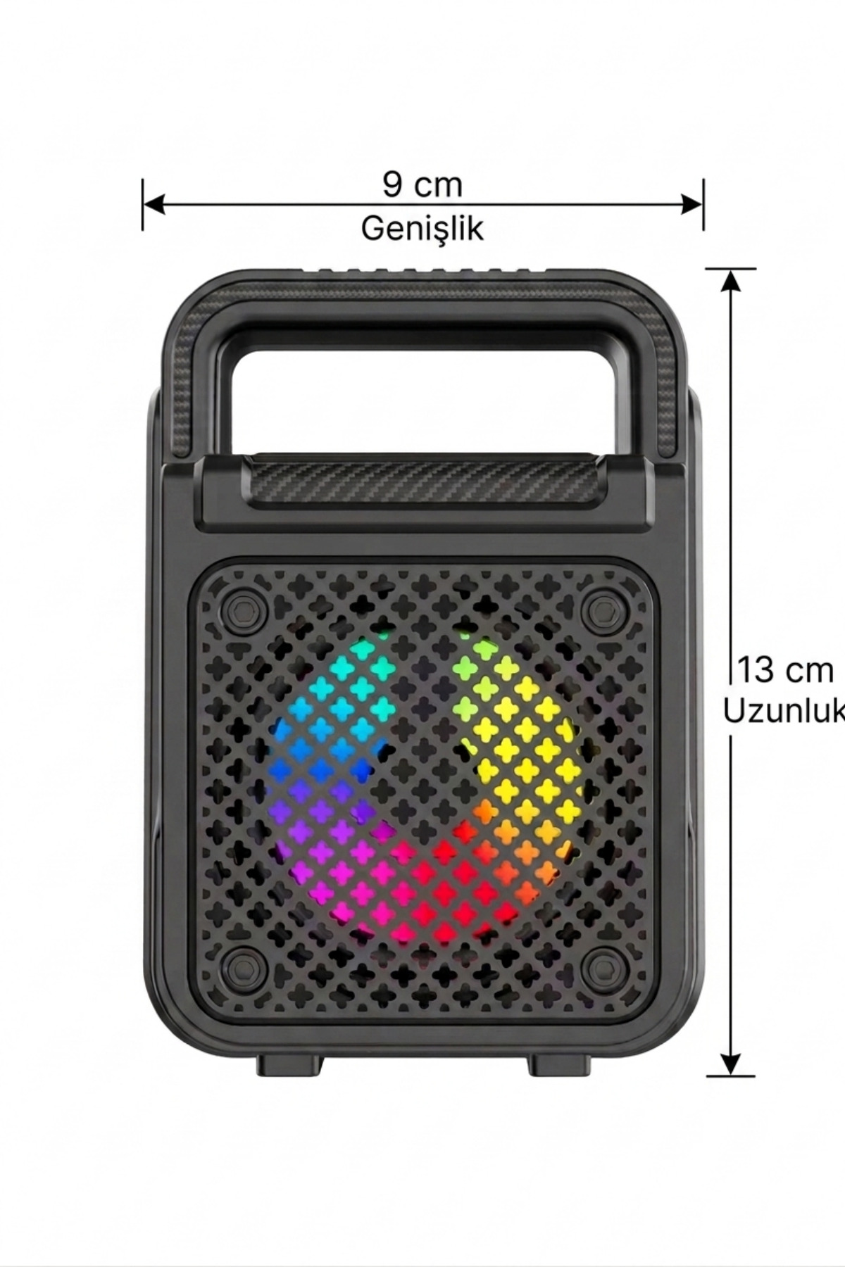 RGB Işıklı Taşınabilir Bluetooth Hoparlör USB SD Kart Girişli Wireless Speaker Siyah