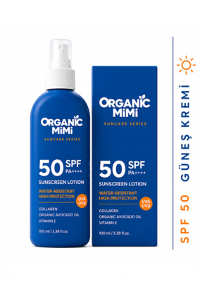 ORGANİC MİMİ SPF 50 Güneş Koruyucu Losyon Yüz ve Vücut için UVA UVB Koruma Gü...