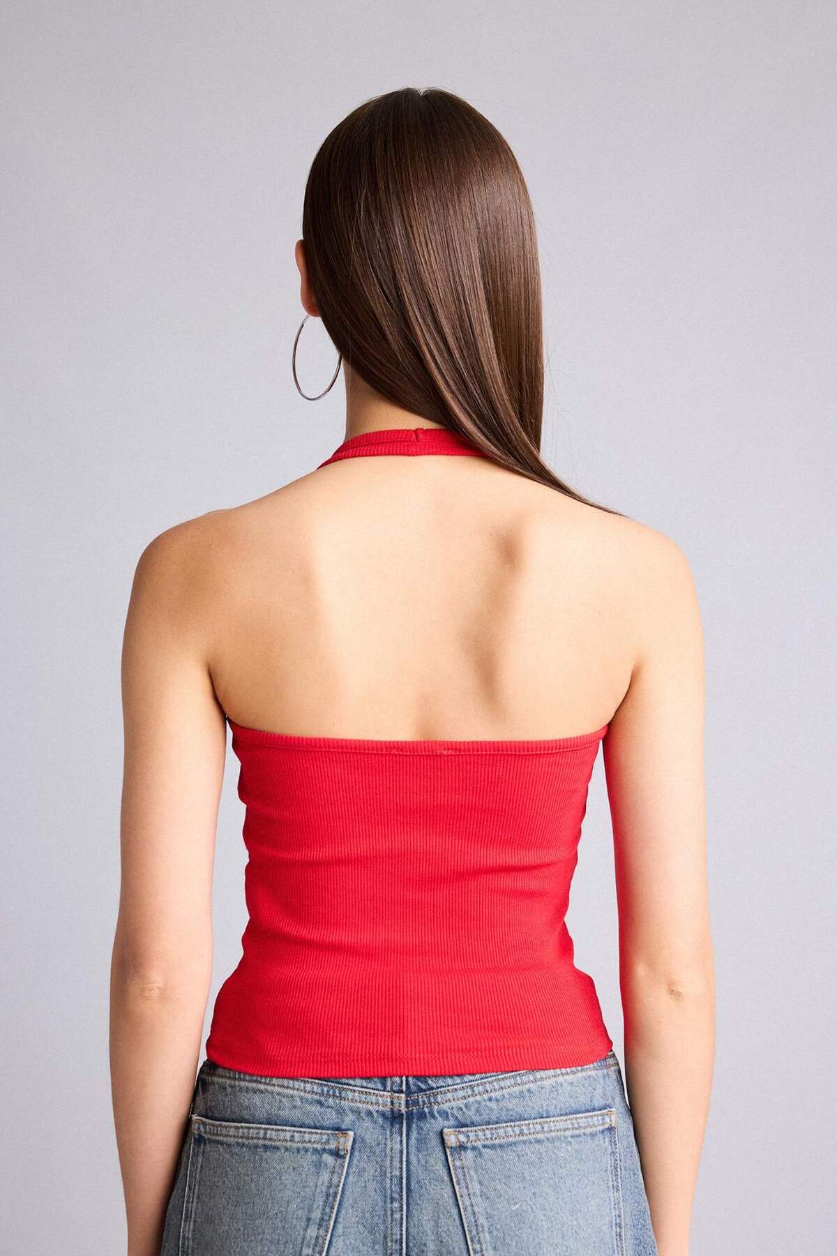 DeFacto Fitted Kaşkorse Halter yaka Pamuklu Atlet H8088AX26SM görsel 6