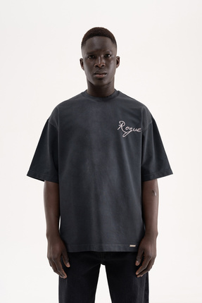 Machinist Erkek Printed and Embroidered Tişört Siyah
