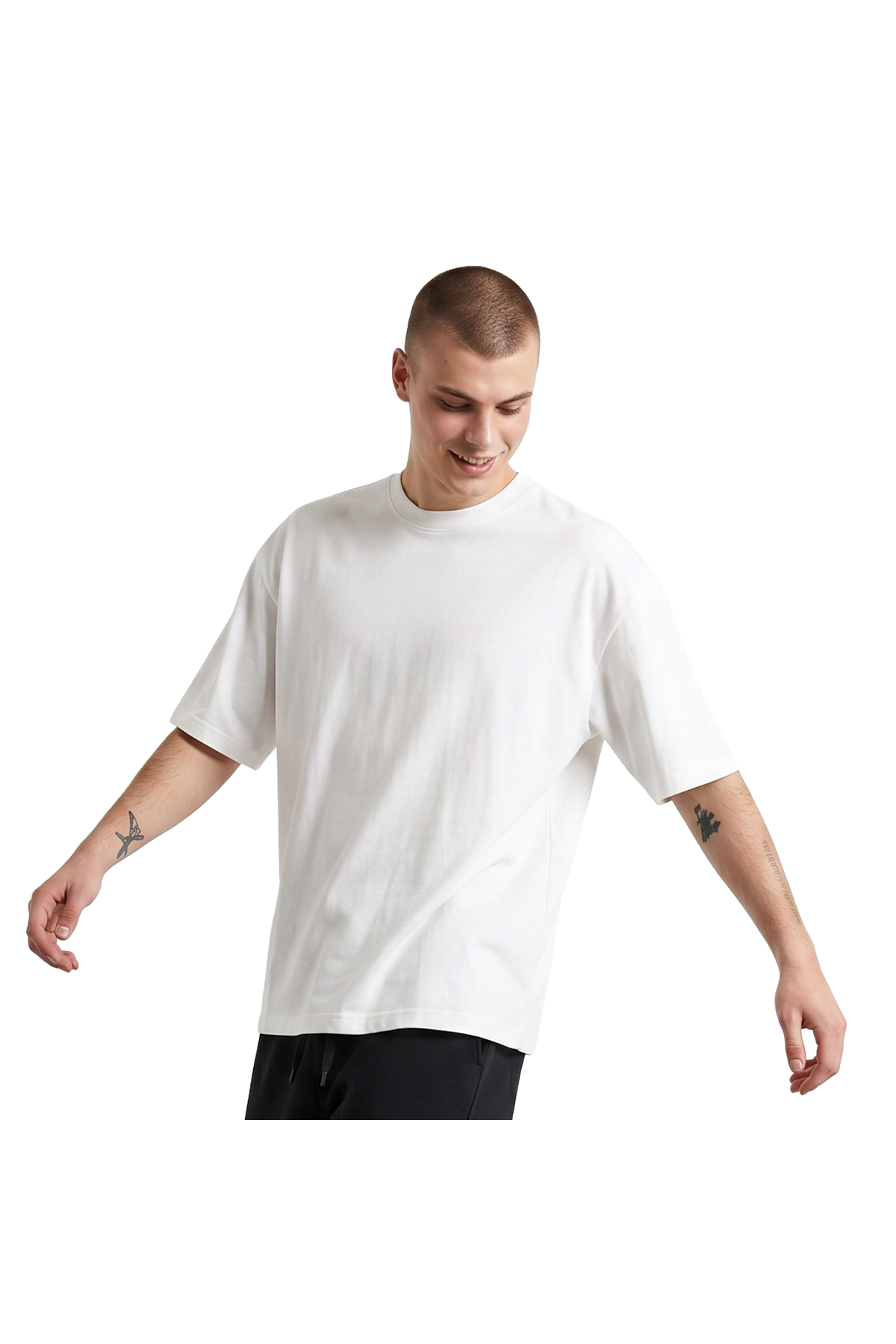 Corin Oversize Erkek Beyaz Günlük Stil T-Shirt 26YE0016-KBYZ