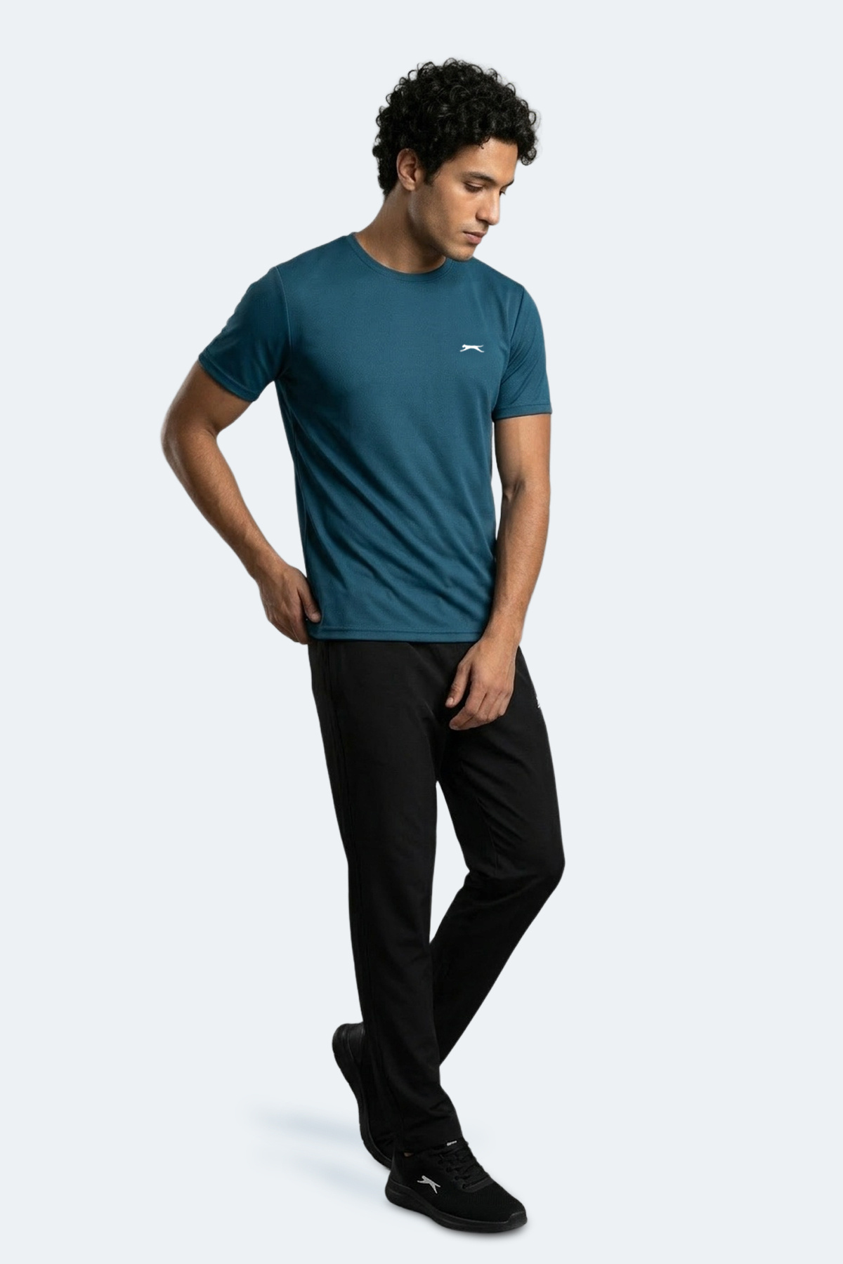 Slazenger HAUNTED I Erkek Petrol Tişört görsel 8