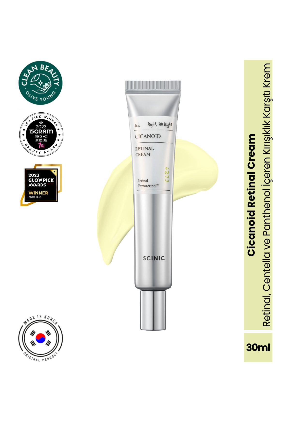 Scinic Cicanoid Retinal Cream Retinal & Cica Kırışıklık Karşıtı Bakım Kremi 30ml - Fiyatı, Yorumları