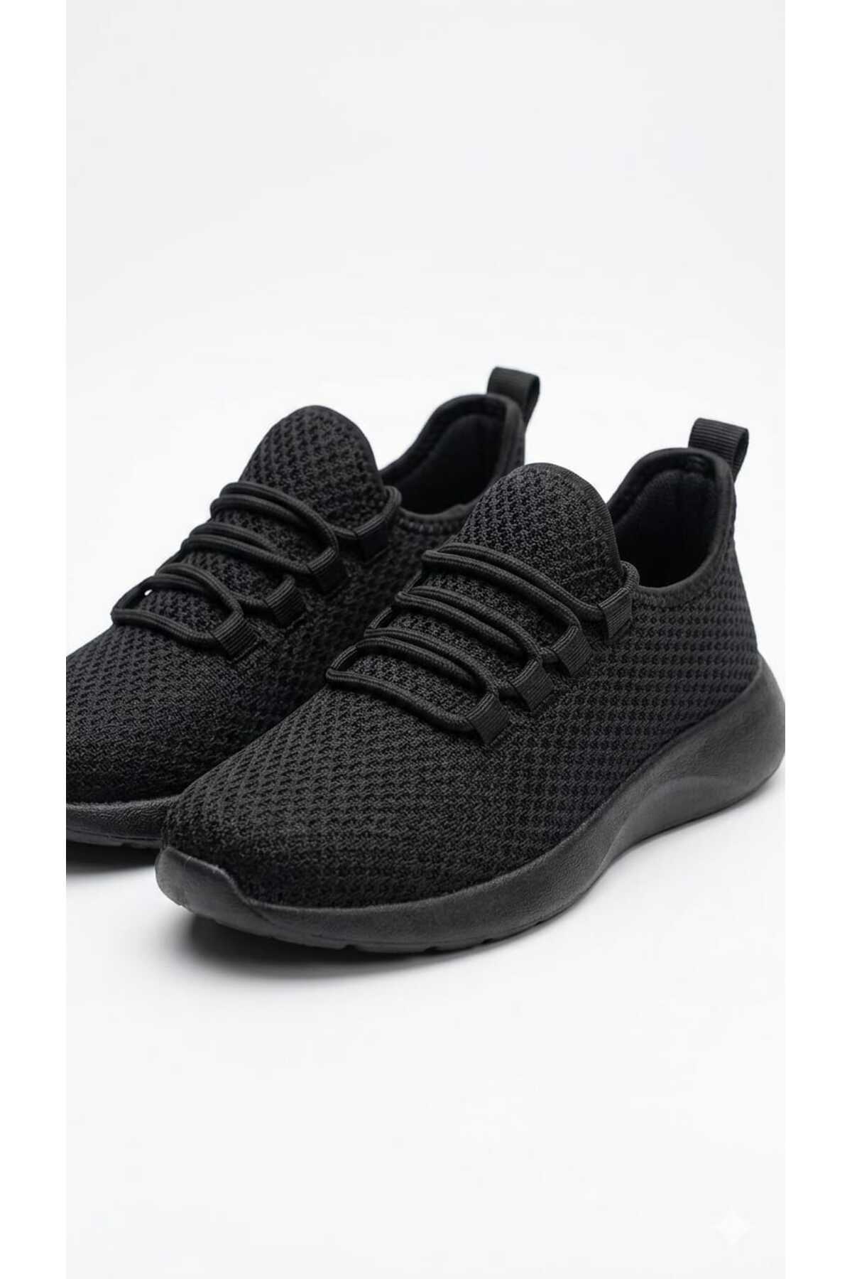 Kadın Erkek Unisex Siyah Sneaker Günlük Fileli Spor Ayakkabı 1 — مشکی netto — تصویر 3 از 3