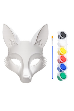 UstaPrint3D Boyanabilir Tilki Maskesi Seti – 3D Baskı Çocuk Maske Boyama Akti...