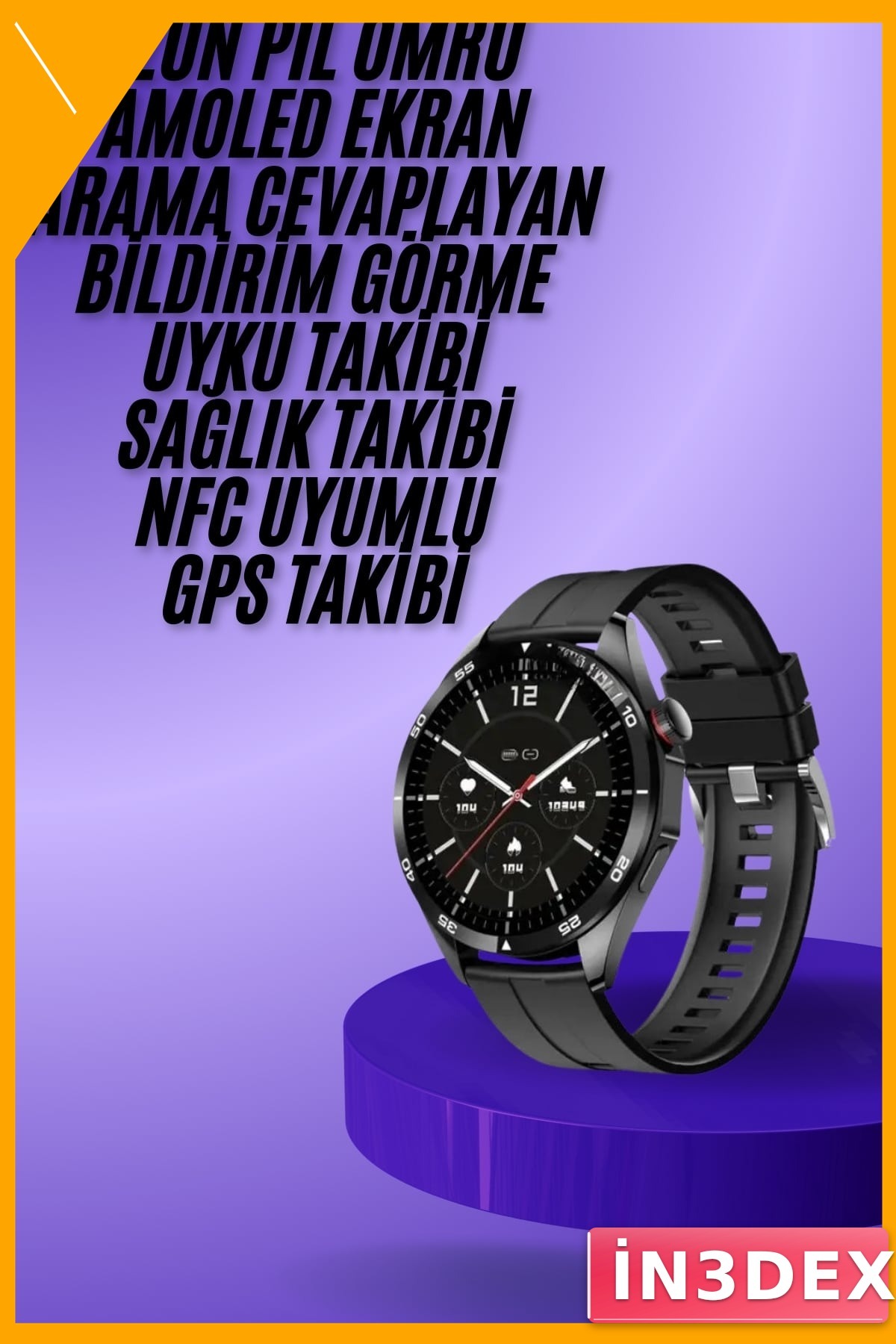Bluetooth 5.0 Akıllı Kol Saati 3 Kordonlu HD Ekran Android iOS Uyumlu