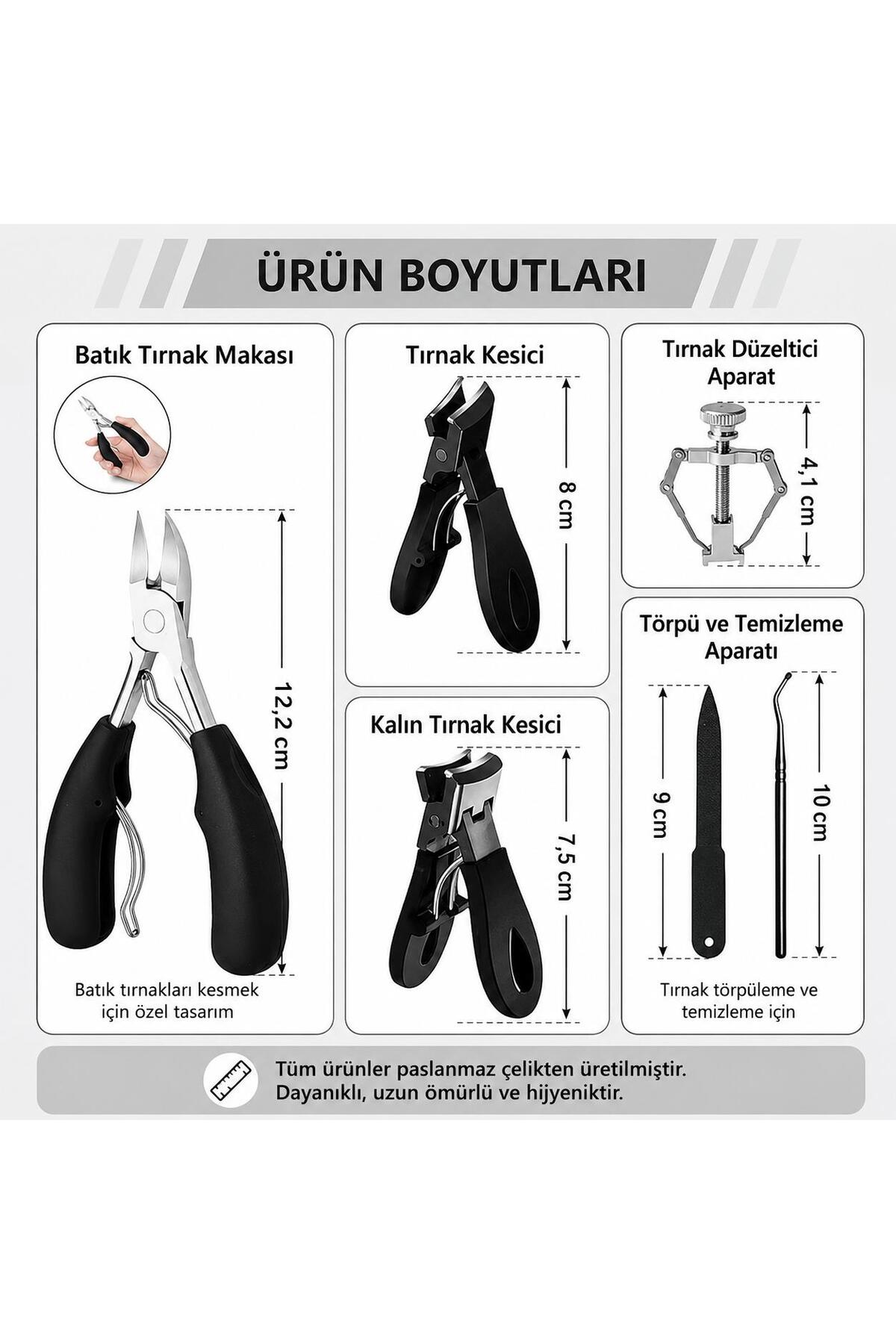 ست 6 تکه ناخن گیر پا، ست حرفه ای مراقبت از پدیکور و مانیکور B5pp — تصویر 2 از 6