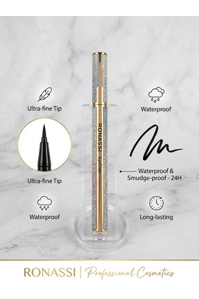 Ronanna Eyeliner - 24 Saat Kalıcı, Suya Ve Bulaşmaya Dayanıklı Siyah