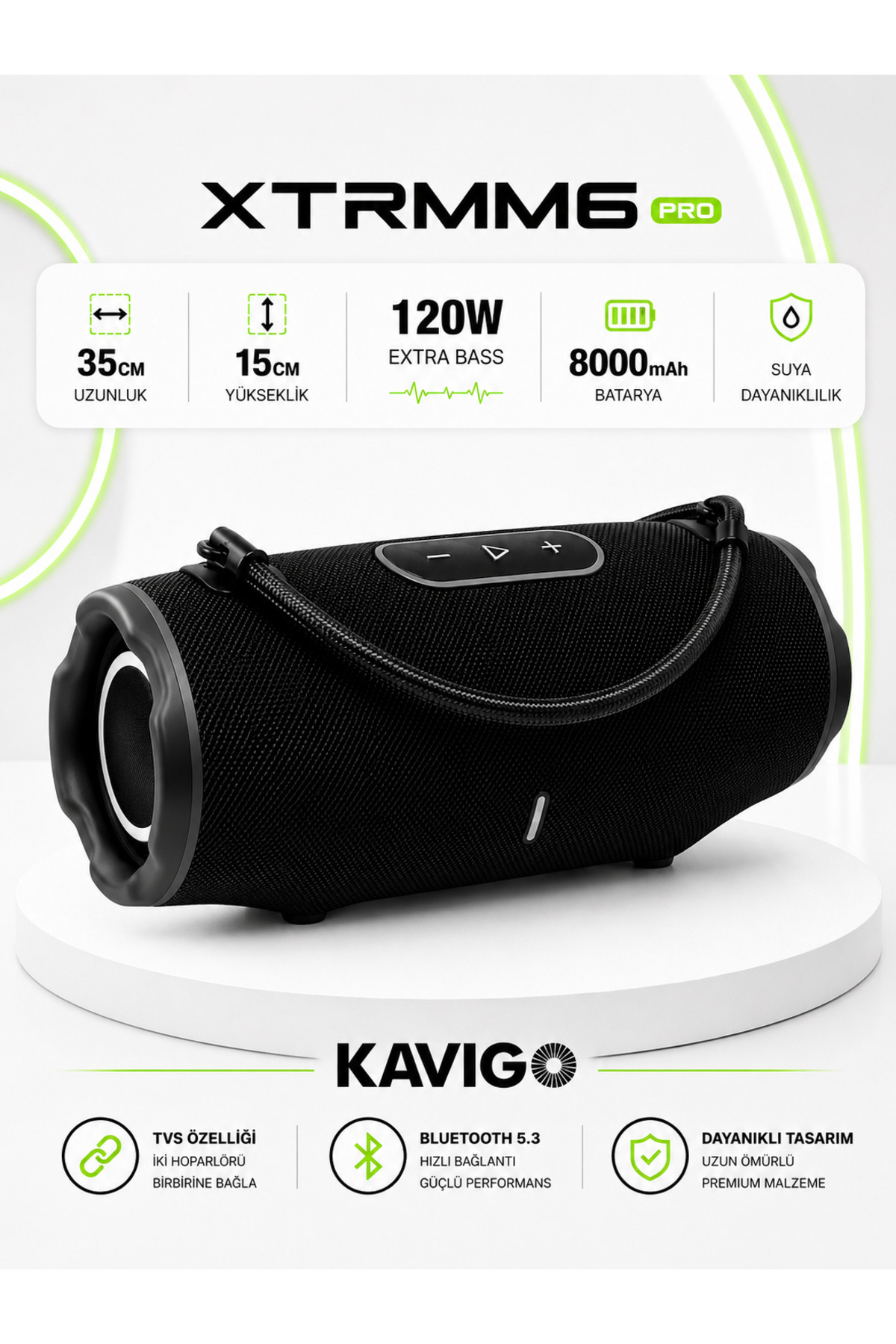 XTRMM6 PRO Bluetooth Speaker Portable Wireless Speaker 120W IPX5 Waterproof RGB Illuminated Bass Sound System