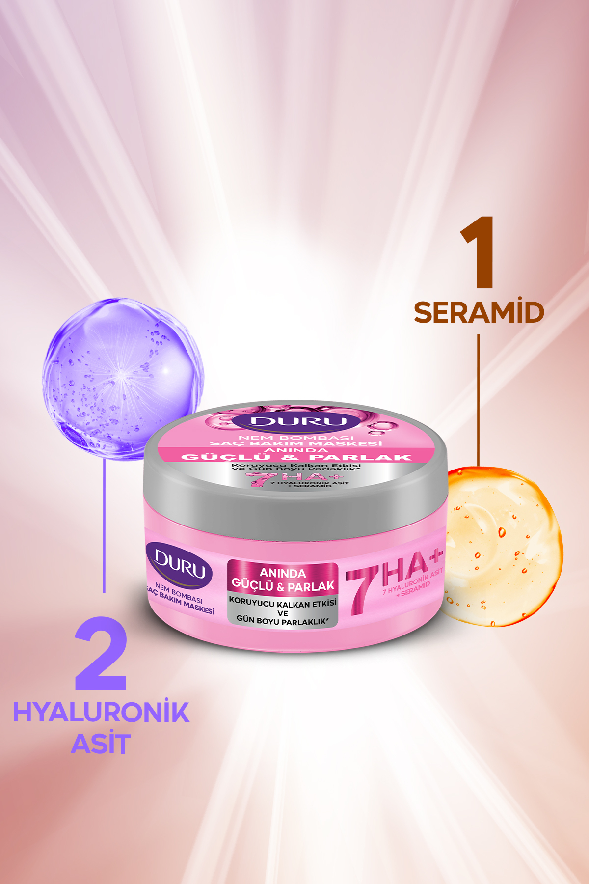 Nem Bombası 7’li Hyaluronik Asit Kompleksi Yoğun Nemlendirici Saç Maskesi Güçlü Parlak 200 ML — 8690506569730 — تصویر 2 از 5