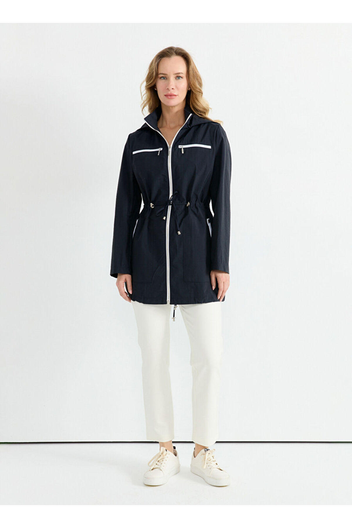 Selen Lacivert Kadın Trençkot 26YSL9578 görsel 3