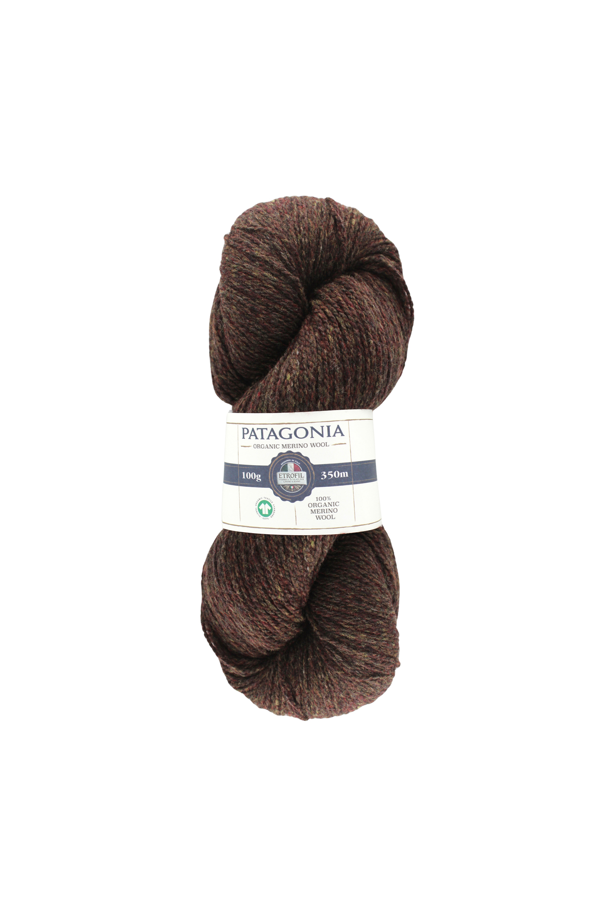Patagonia Knitting Yarn Dark Brown 100% Organic Merino Wool 100g 350m (76093)