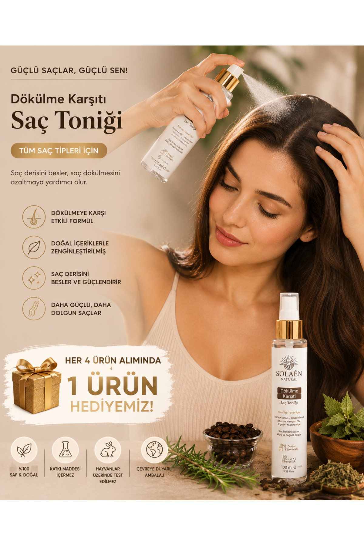 Karanfil Suyu Dökülme Karşıtı Saç Toniği 100 ml Saf Doğal Hidrosol — 100-KARANFİL