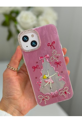 UCHOICE iPhone 15 Kılıf Parlak Taşlı İşlemeli Ebru Desenli Kamera Yükseltili ...