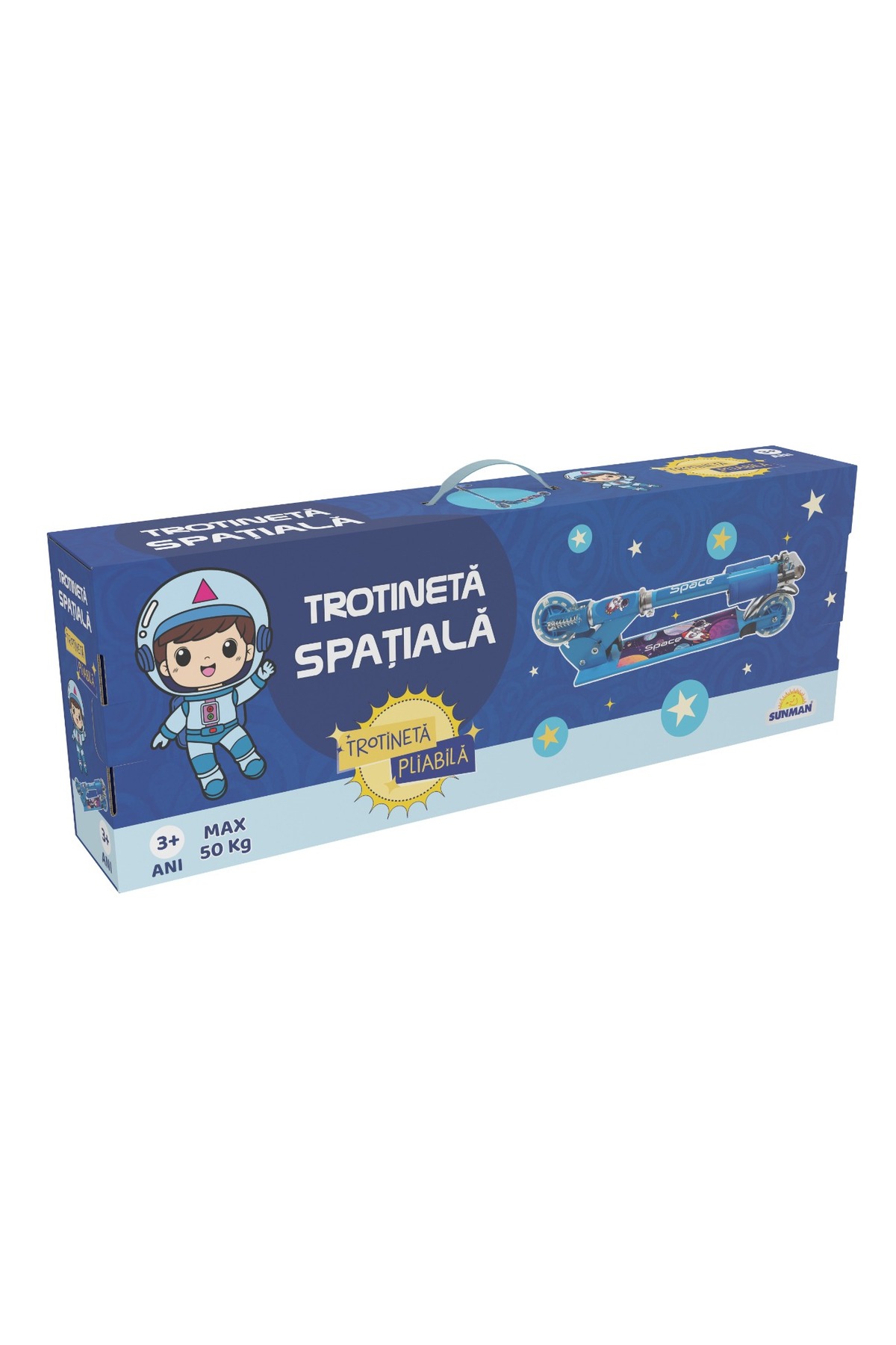 Sunman Trotineta pliabila cu 2 roti si lumini, Spatiu