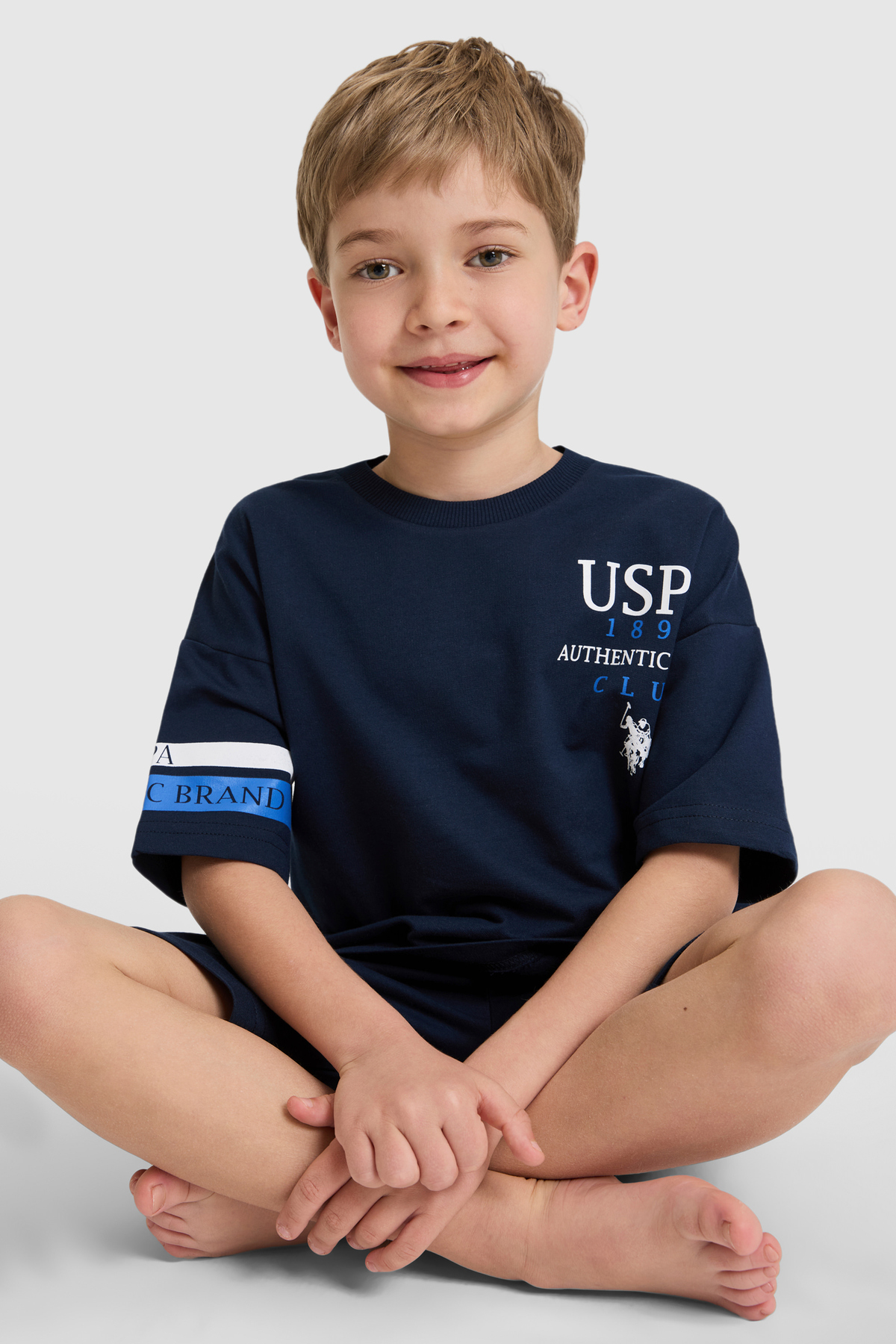 U.S. Polo Assn. Boy's Navy Blue Top and Bottom Set 50326824-Vr033