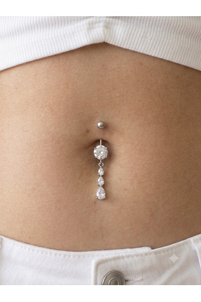 kurukafagift Üç Damlalı Göbek Çelik Piercing