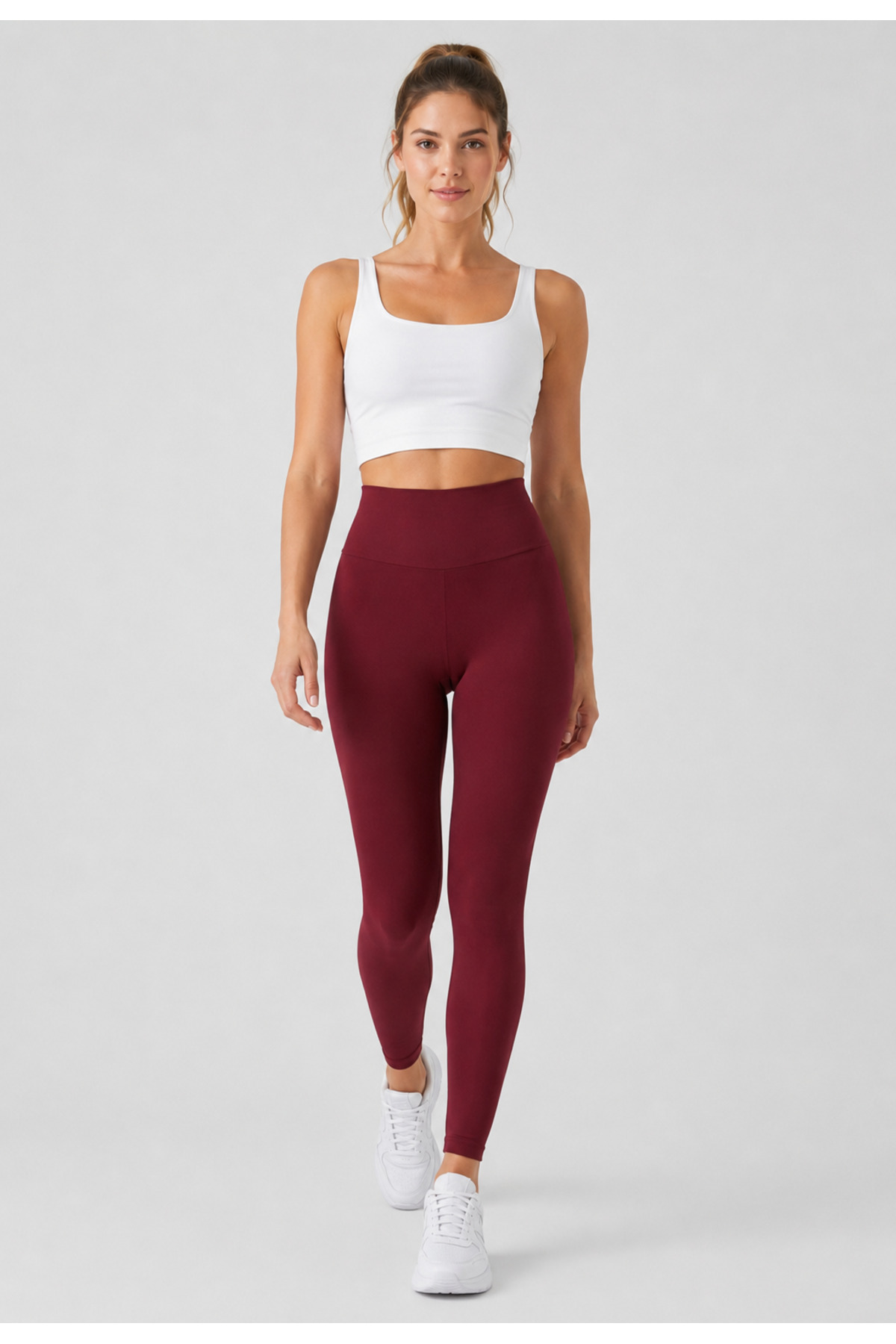 exxit collection Kadın Spor Bordo Tayt - Düz Kadın Tayt Uzun Regular Normal Bel görsel 5
