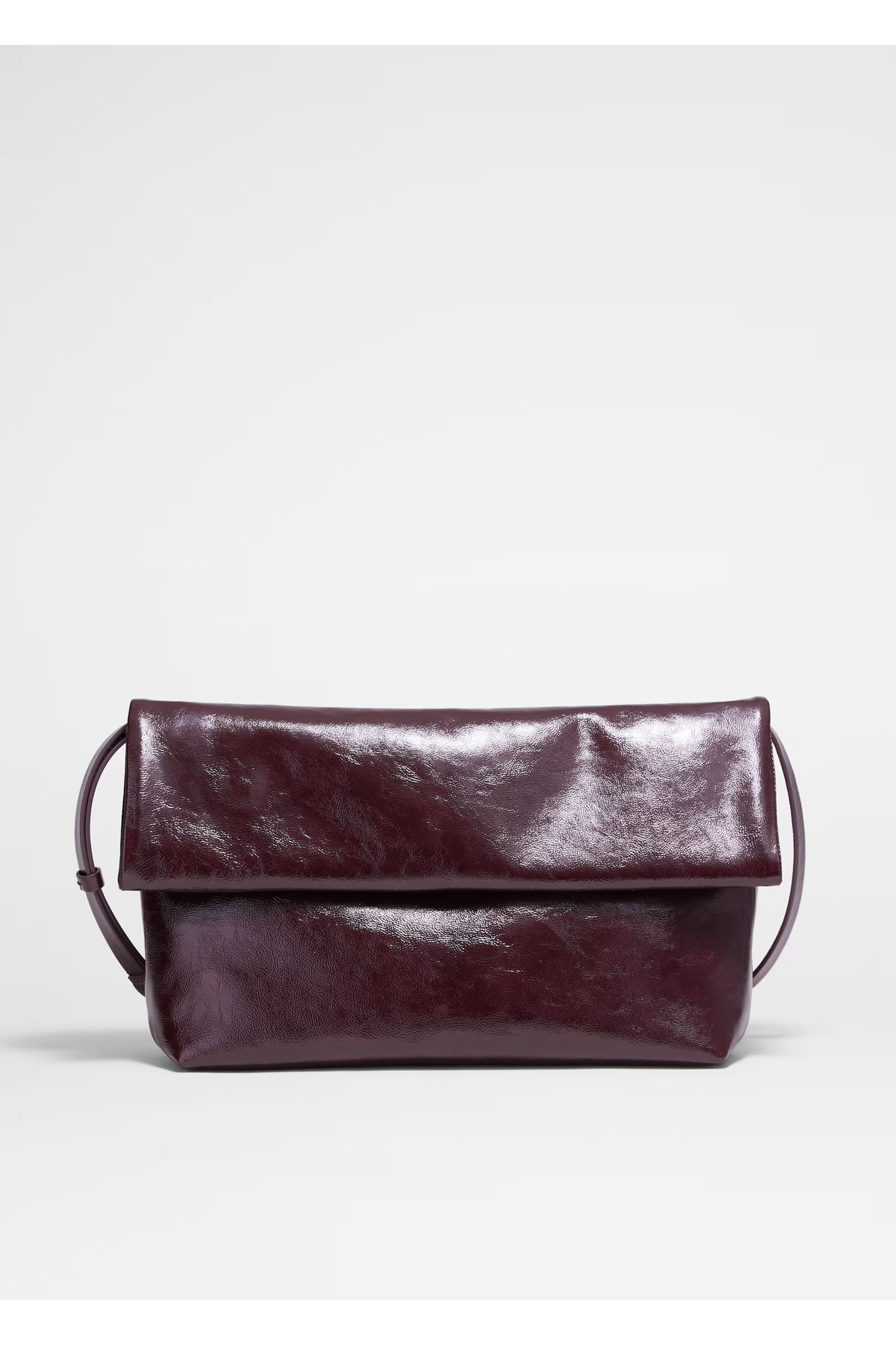 Marcc Bag Bordo Parlak Hakiki Deri Kadın Clutch Çanta görsel 2