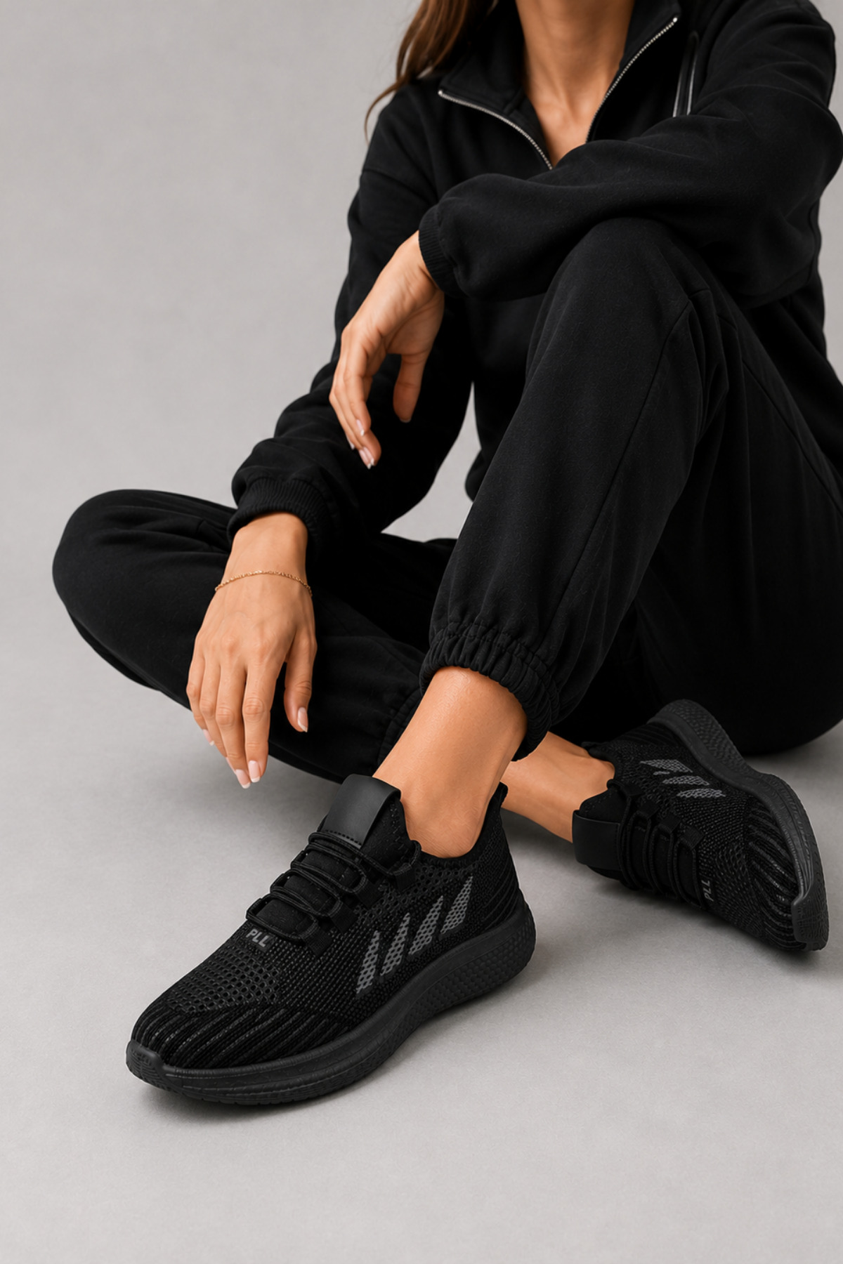 Encool Kadın Siyah Sneaker Spor Ayakkabı, Hafif ve Rahat Günlük Kullanım | Nefes Alabilen Fileli Yürüyüş Ayakkabısı görsel 6