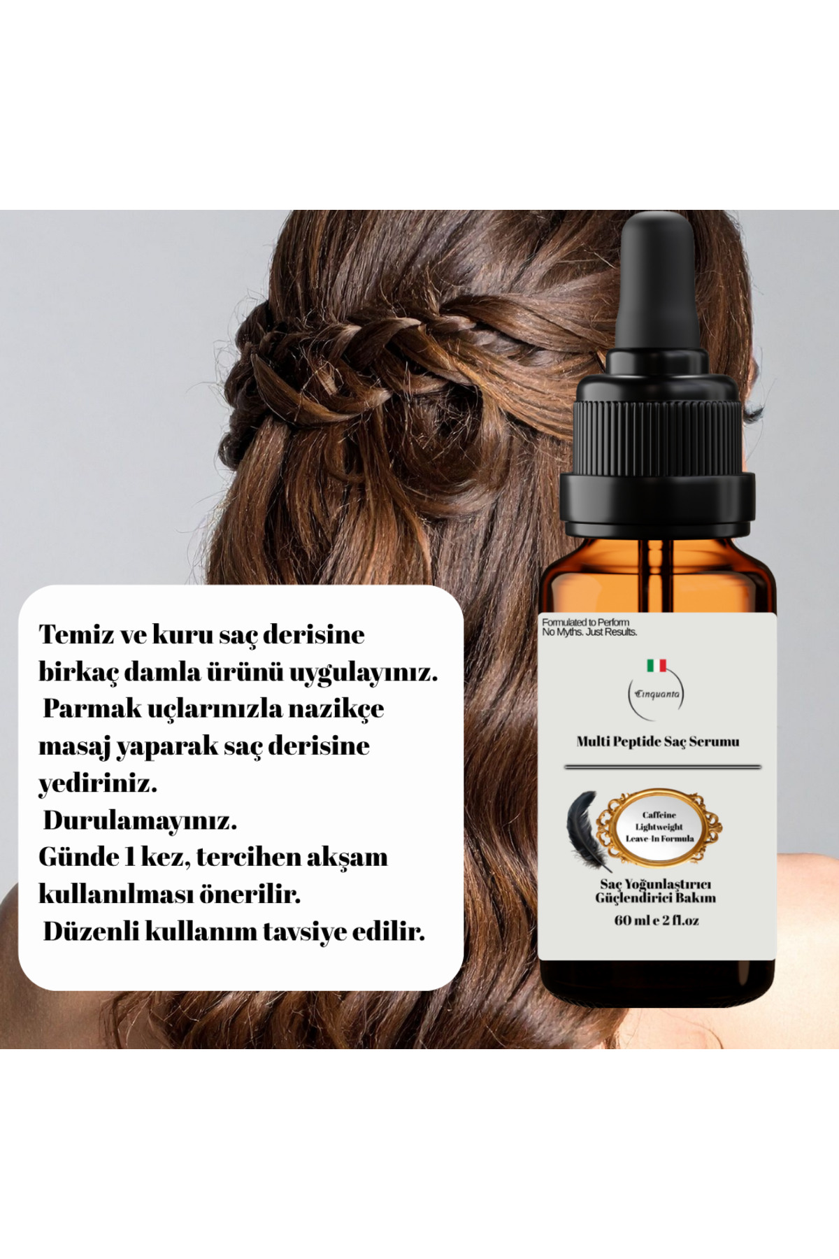Multi Peptide Saç Serumu – Saç Yoğunlaştırıcı & Güçlendirici Bakım – 60 ml — cınqpeptıde — تصویر 3 از 3